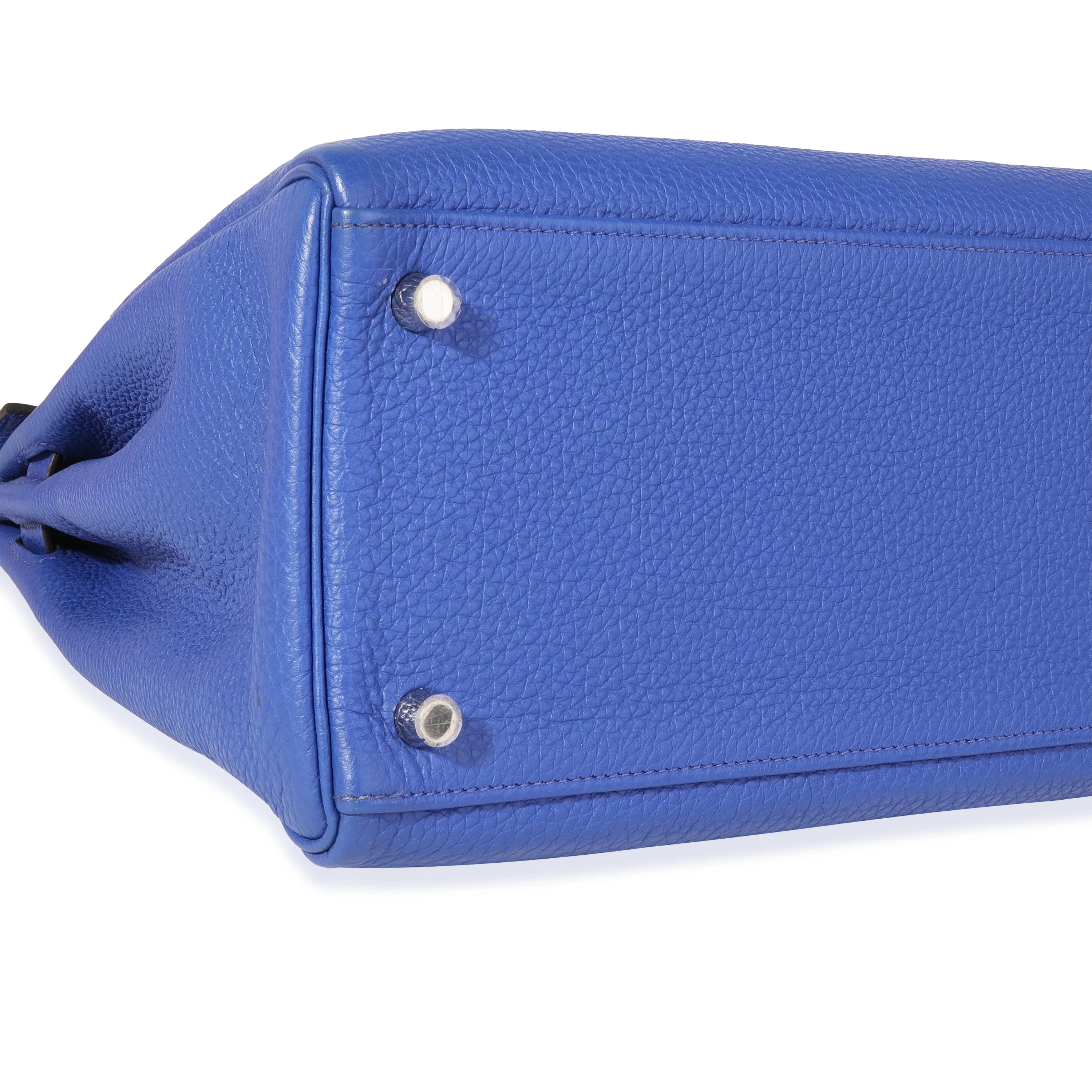 Hermès Bleu Electrique Togo Retourne Kelly 35 PHW - Image 6