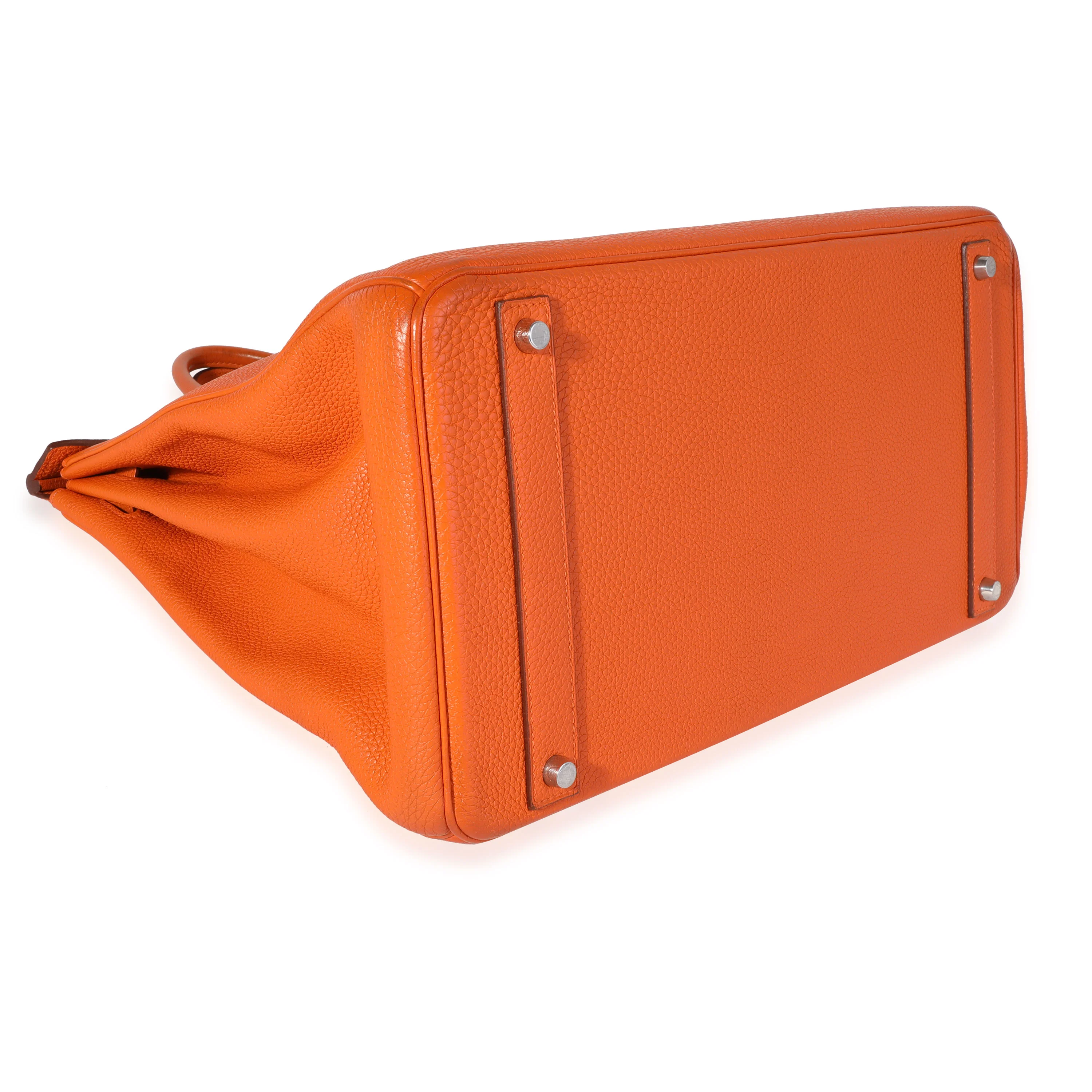Hermès Orange Togo Birkin 40 PHW - Image 6