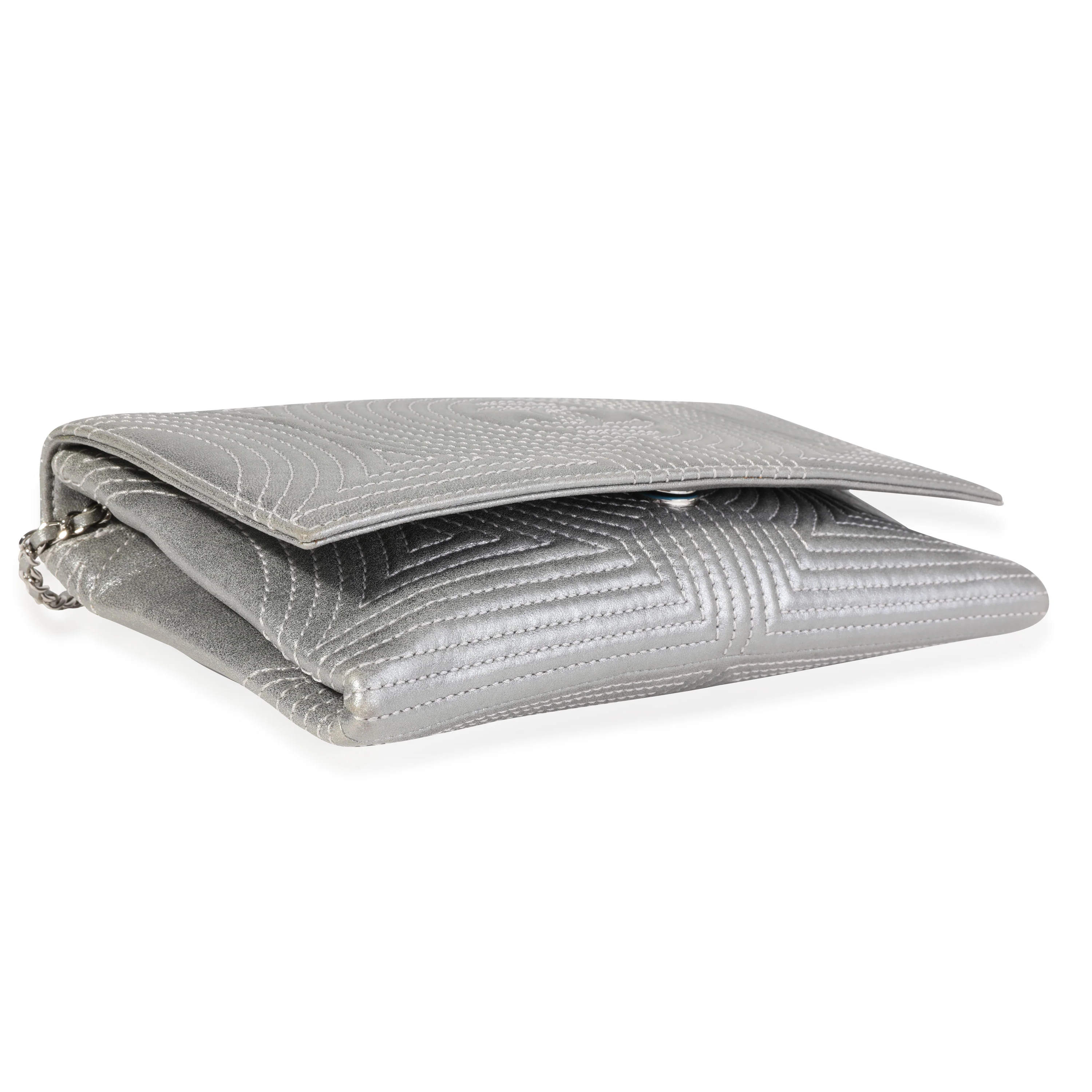 Chanel Metallic Lambskin Korean Garden Clutch On Chain - Image 6