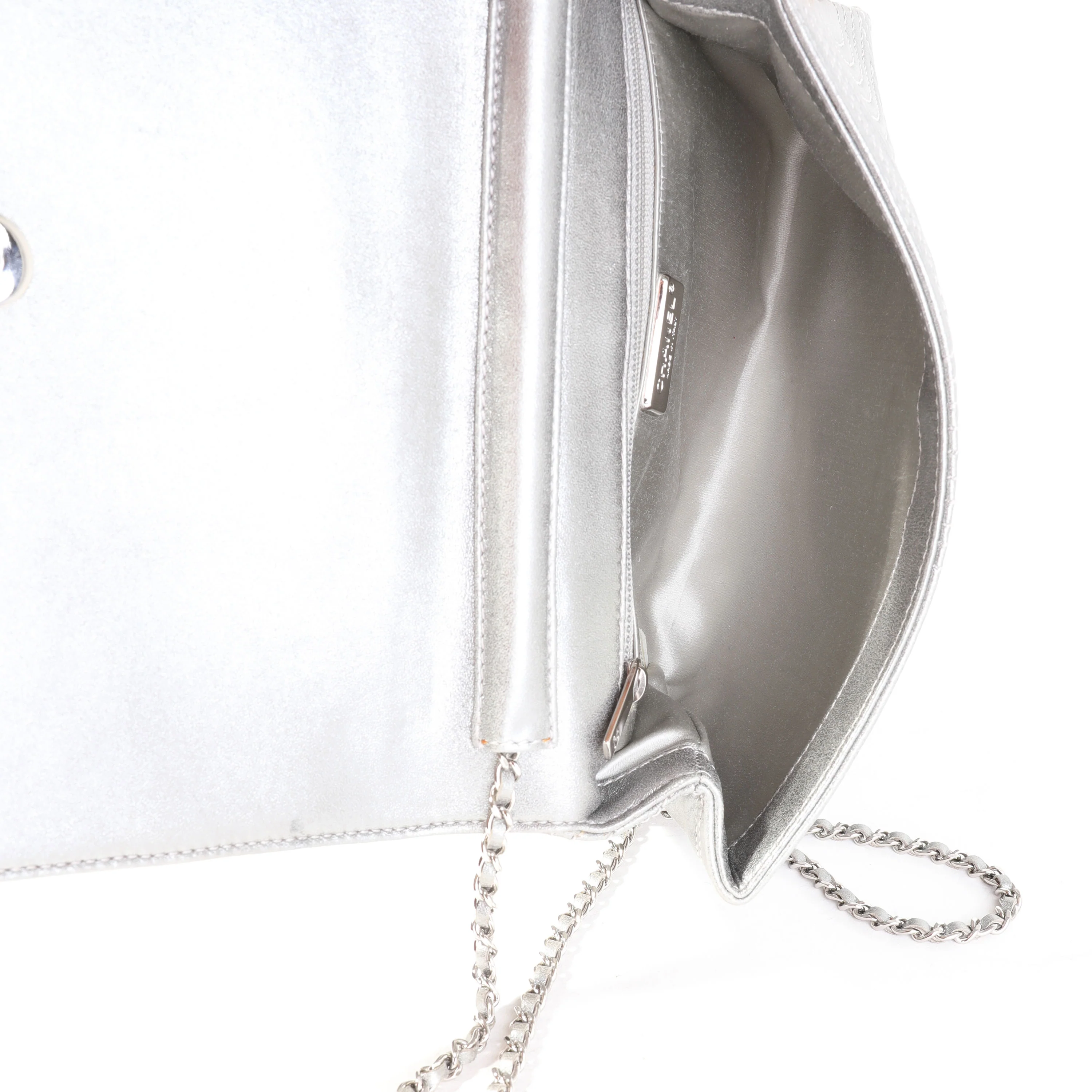 Chanel Metallic Lambskin Korean Garden Clutch On Chain - Image 8