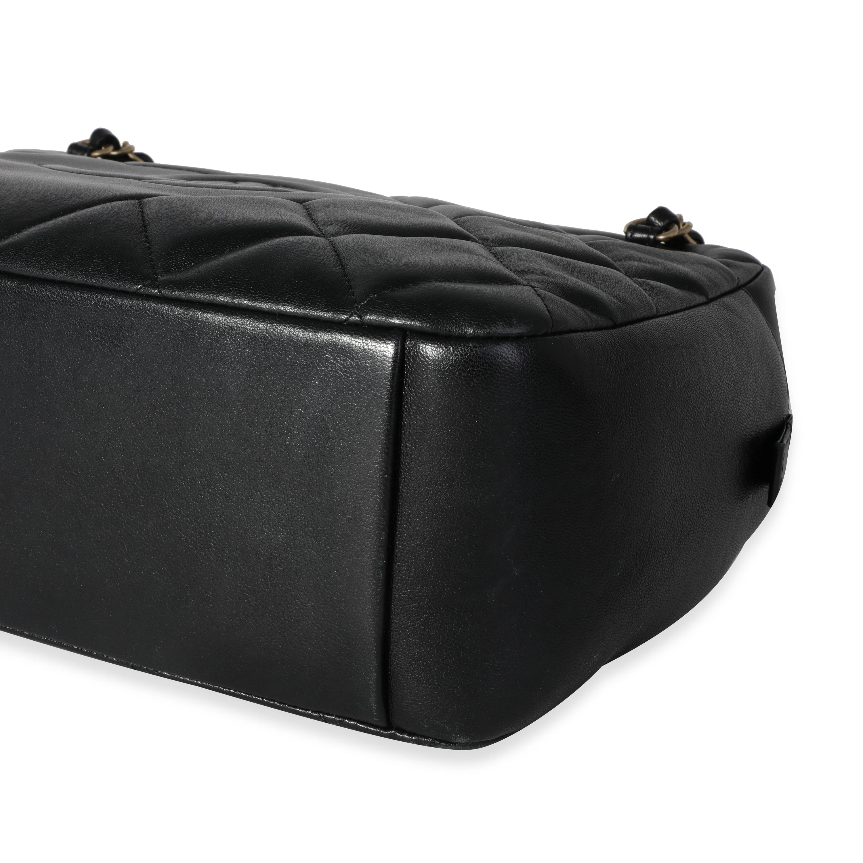 Chanel Black Quilted Lambskin Diamond Camera Bag - Image 4