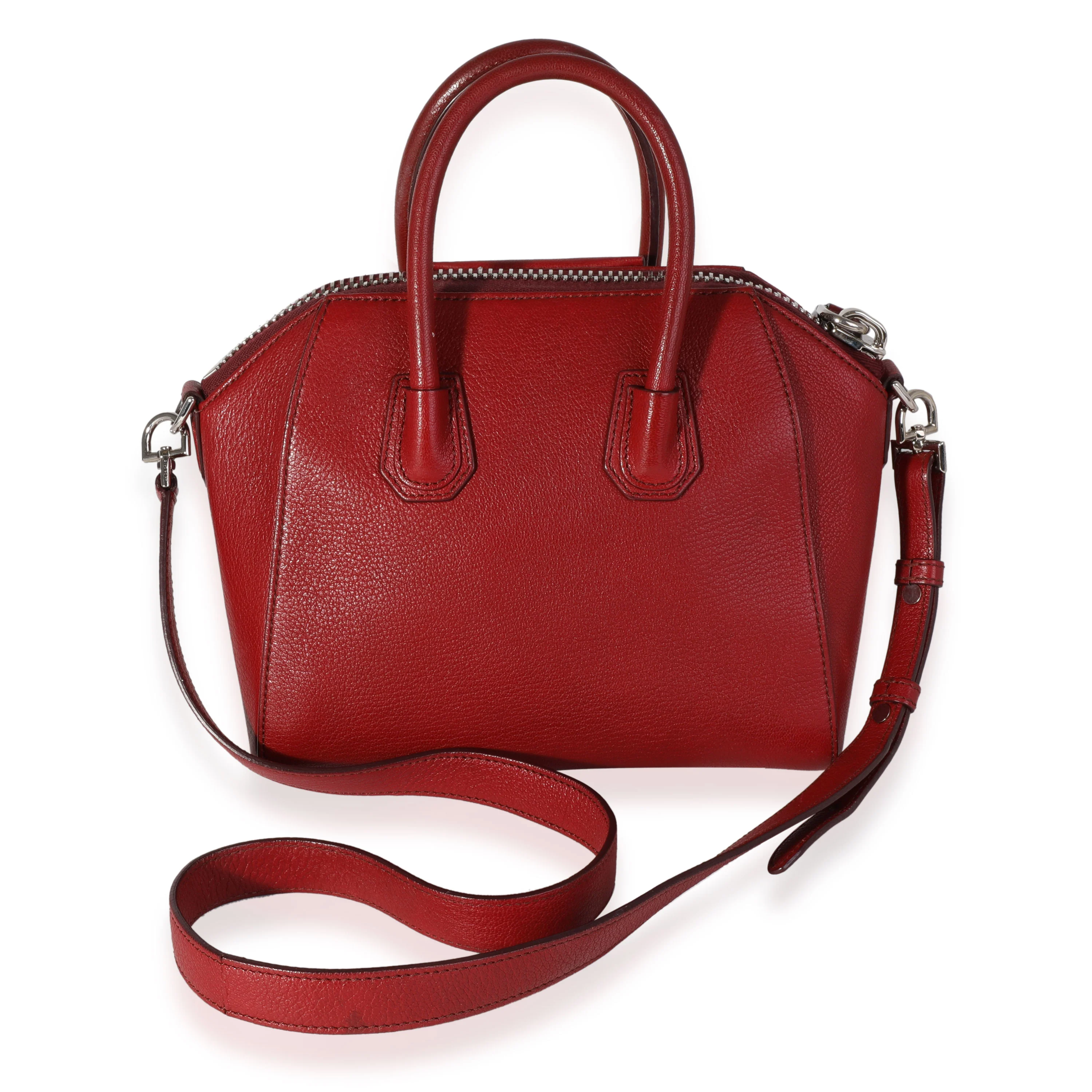 Red Goatskin Mini Antigona Bag - Image 3