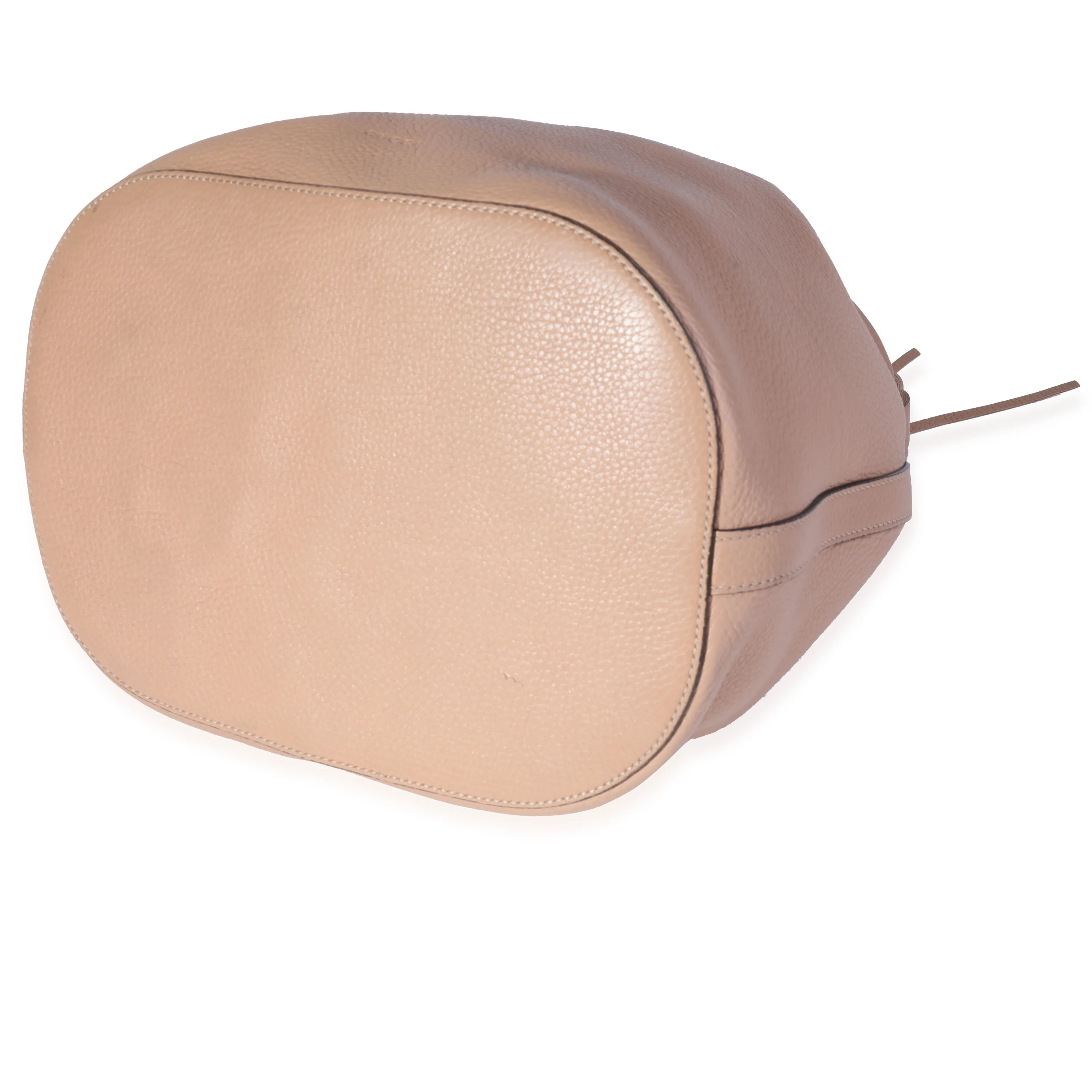 Gucci Beige Pebbled Leather Miss Bamboo Bucket Bag - Image 7