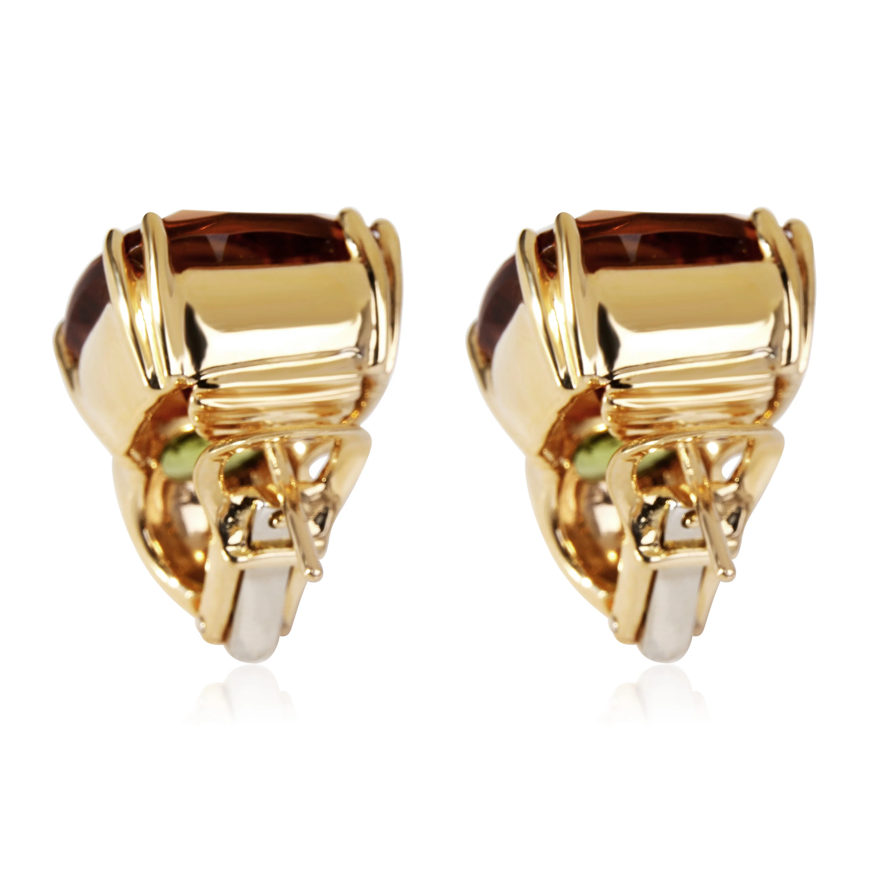 Gemlok Citrine and Peridot Earrings in 18K Yellow Gold - Image 3