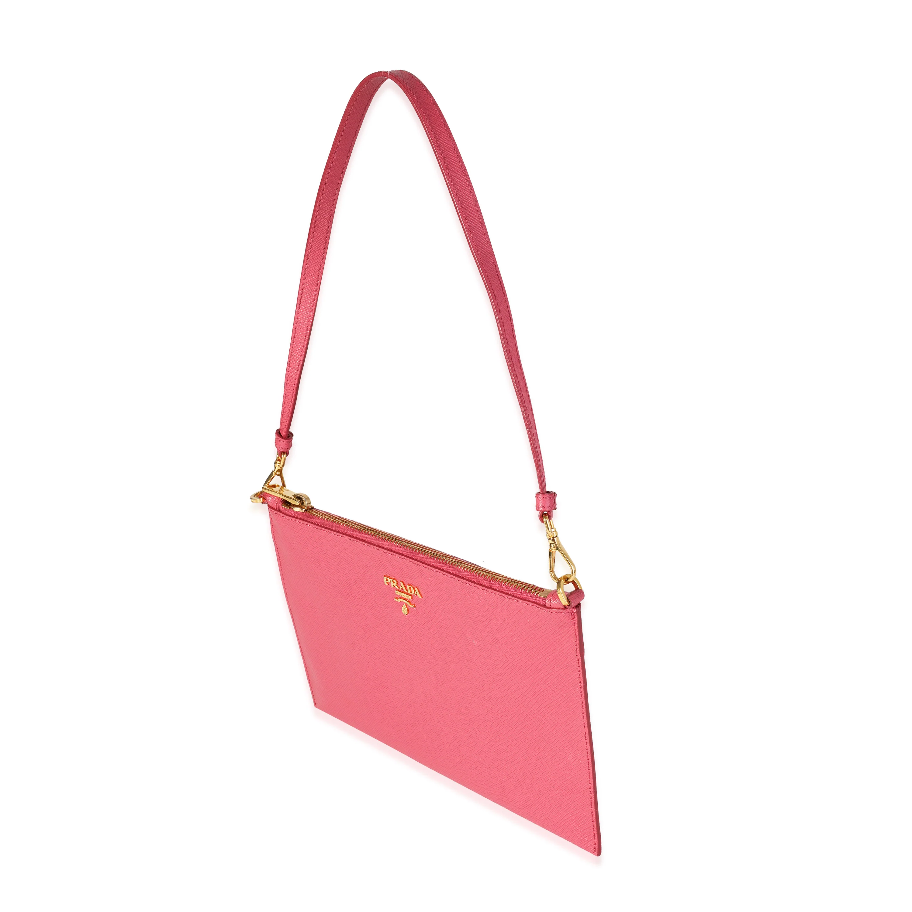 Prada Pink Saffiano Leather Wristlet - Image 2