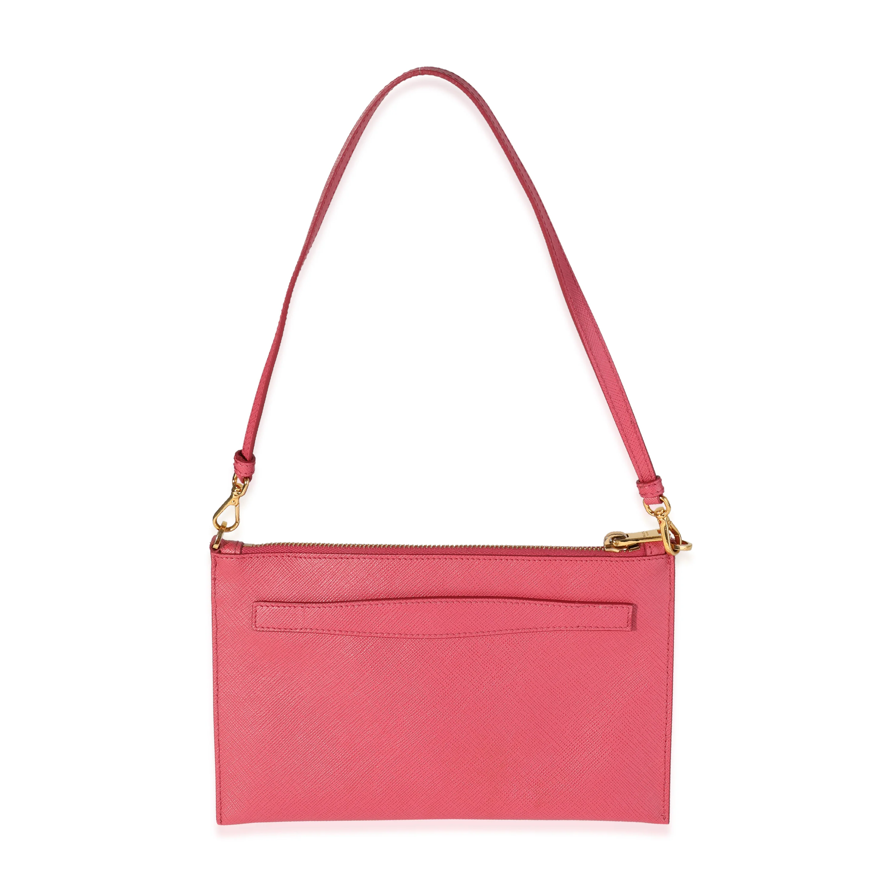 Prada Pink Saffiano Leather Wristlet - Image 3