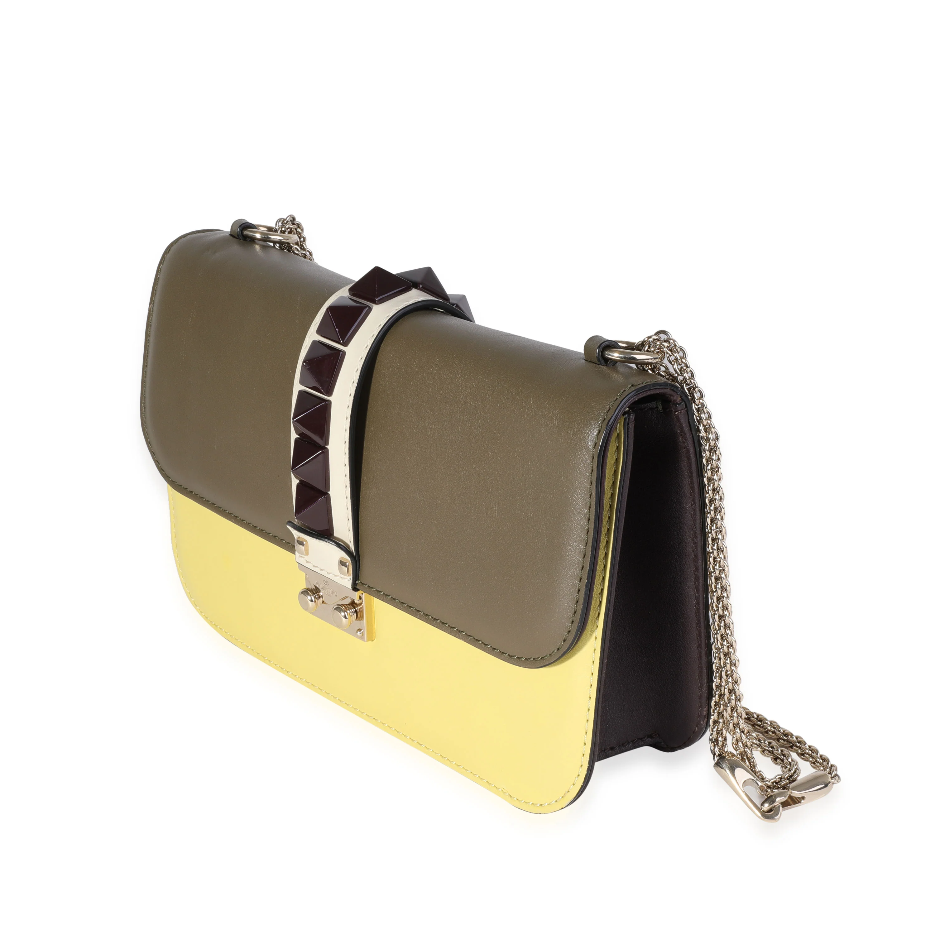 Valentino Leather Rockstud Glam Lock Medium Flap Bag - Image 2