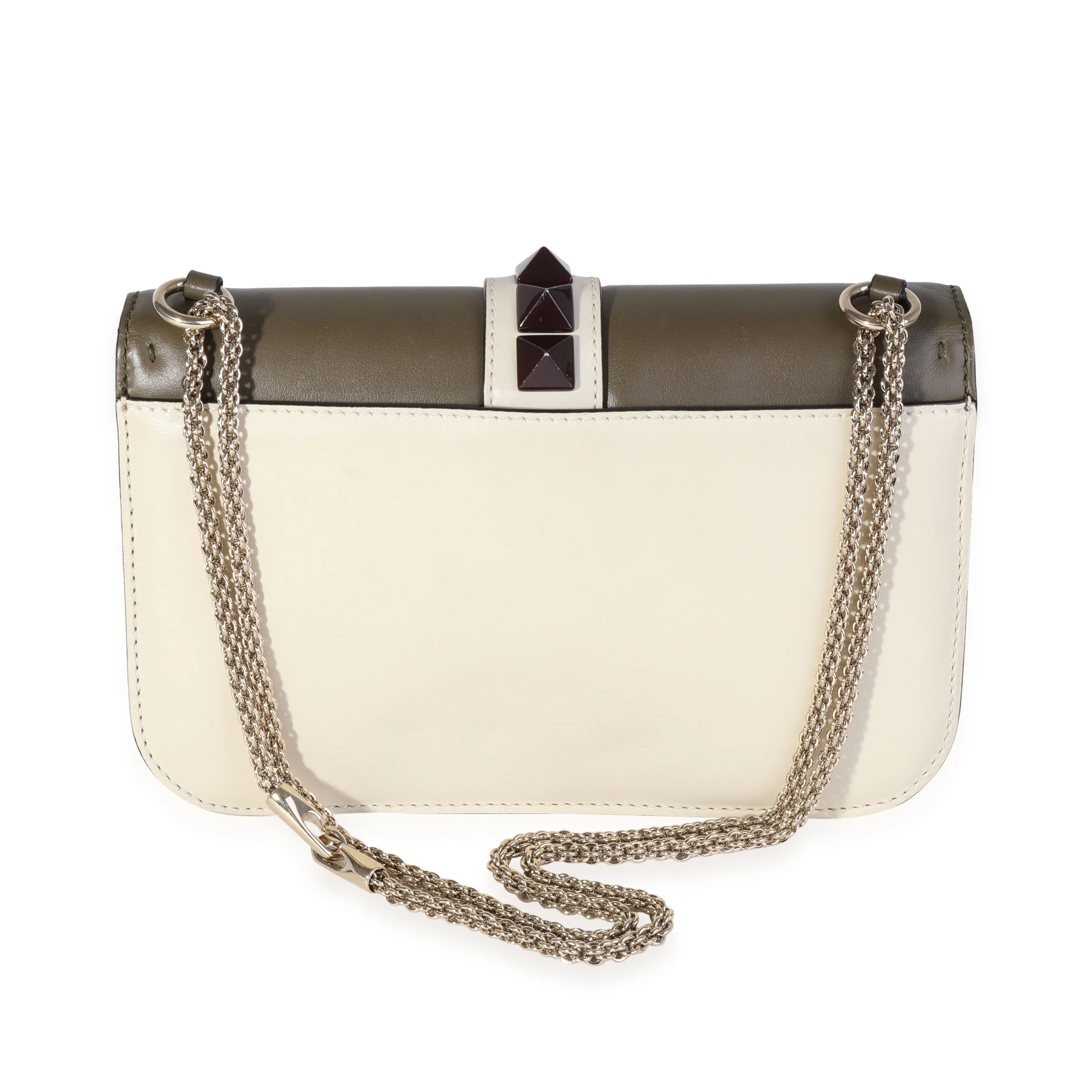 Valentino Leather Rockstud Glam Lock Medium Flap Bag - Image 3