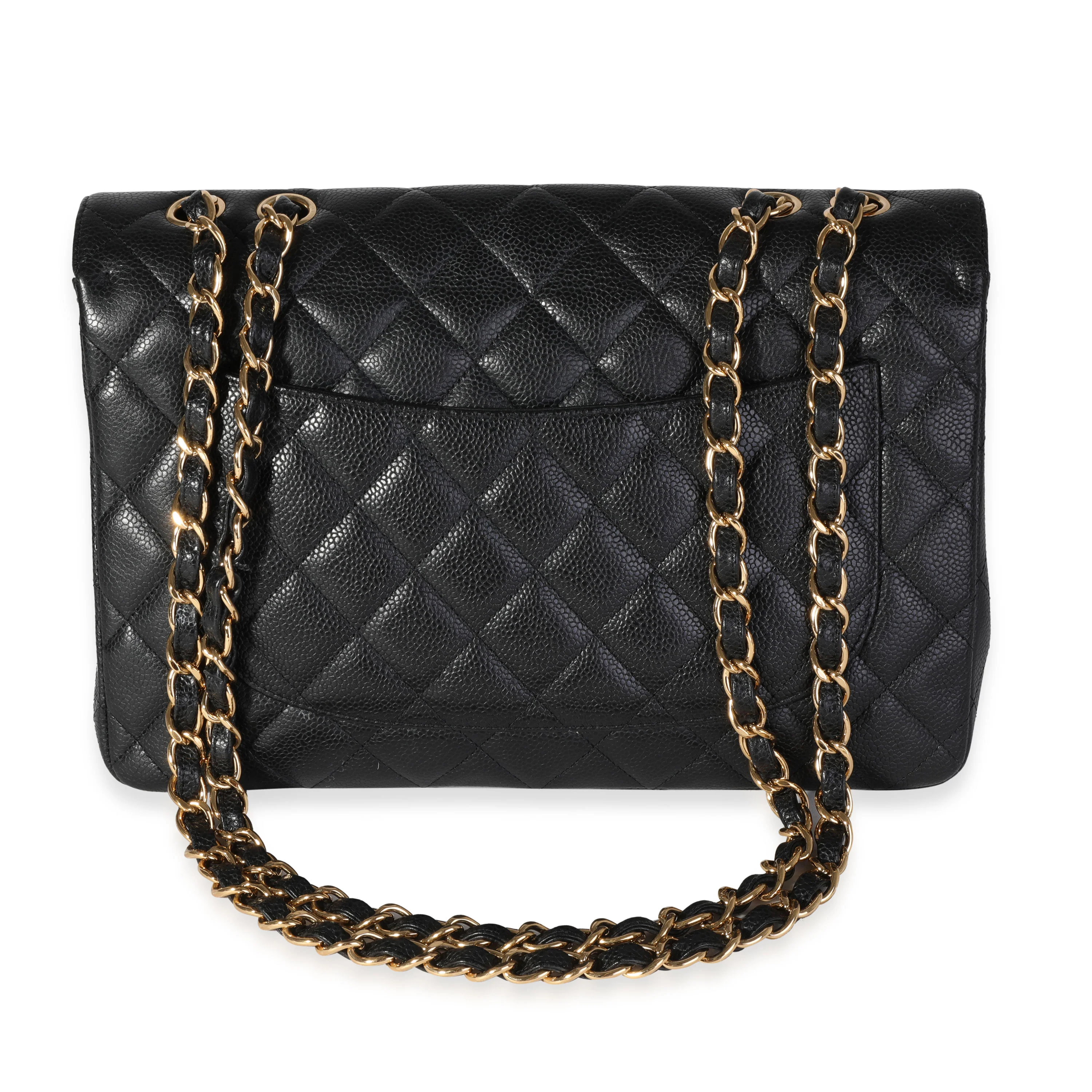 Black Caviar Quilted Jumbo Classic Single Flap Bag - Image 3