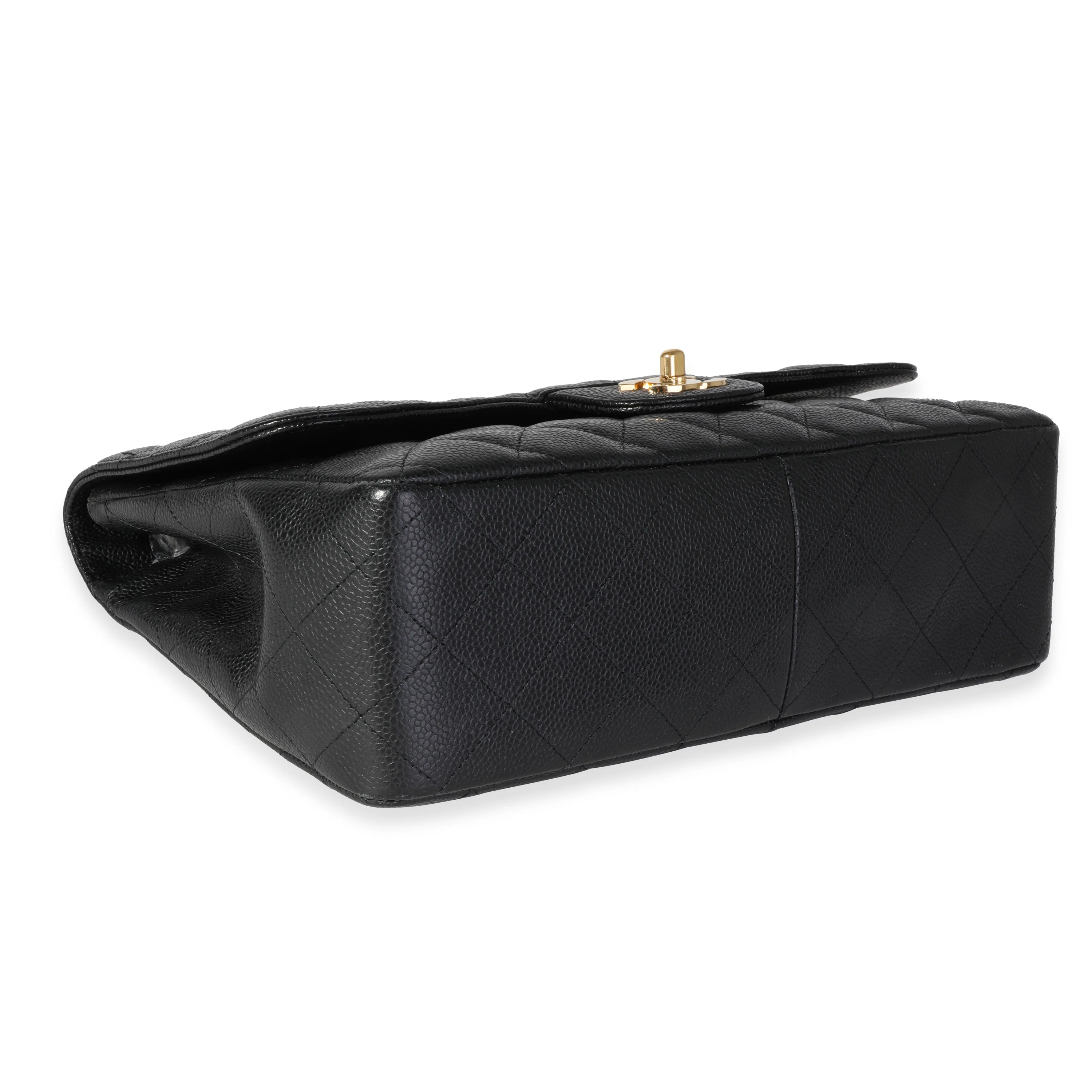 Black Caviar Quilted Jumbo Classic Single Flap Bag - Image 7