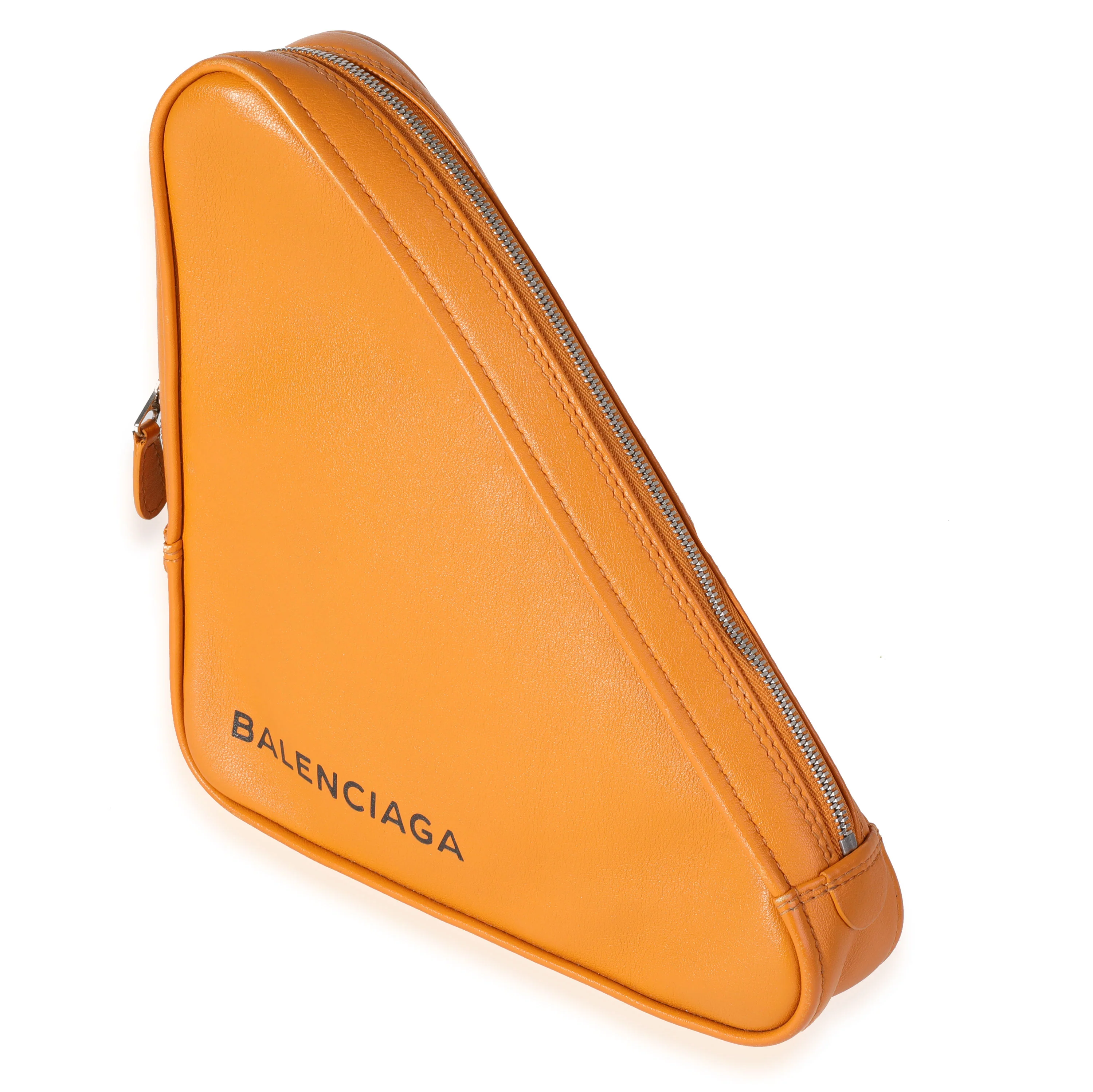 Orange Calfskin M Triangle Pouch - Image 2
