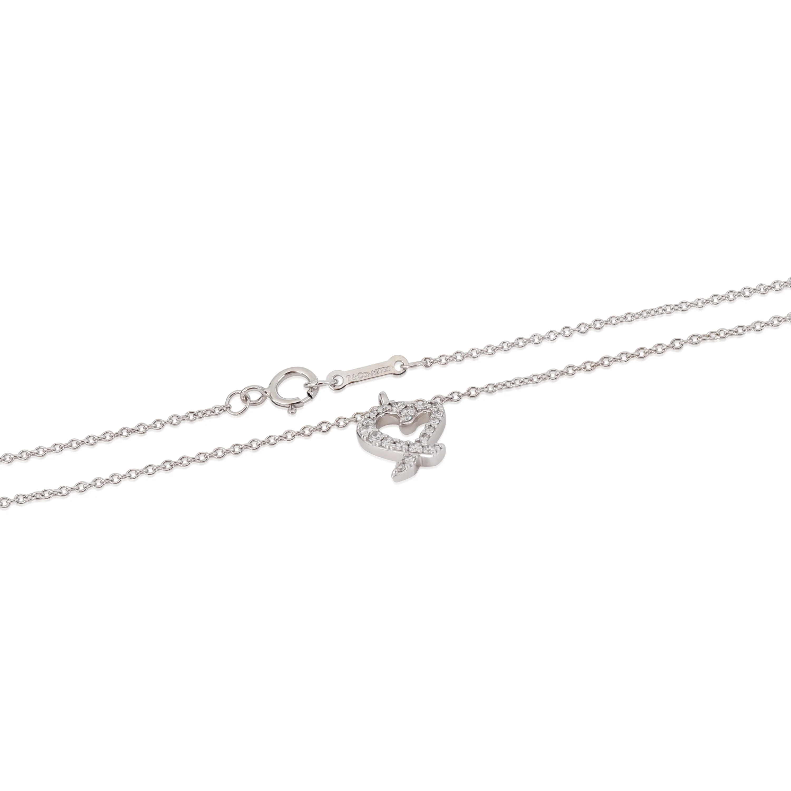 Paloma Picasso Loving Heart Pendant 18K White Gold  0.12 CTW - Image 2