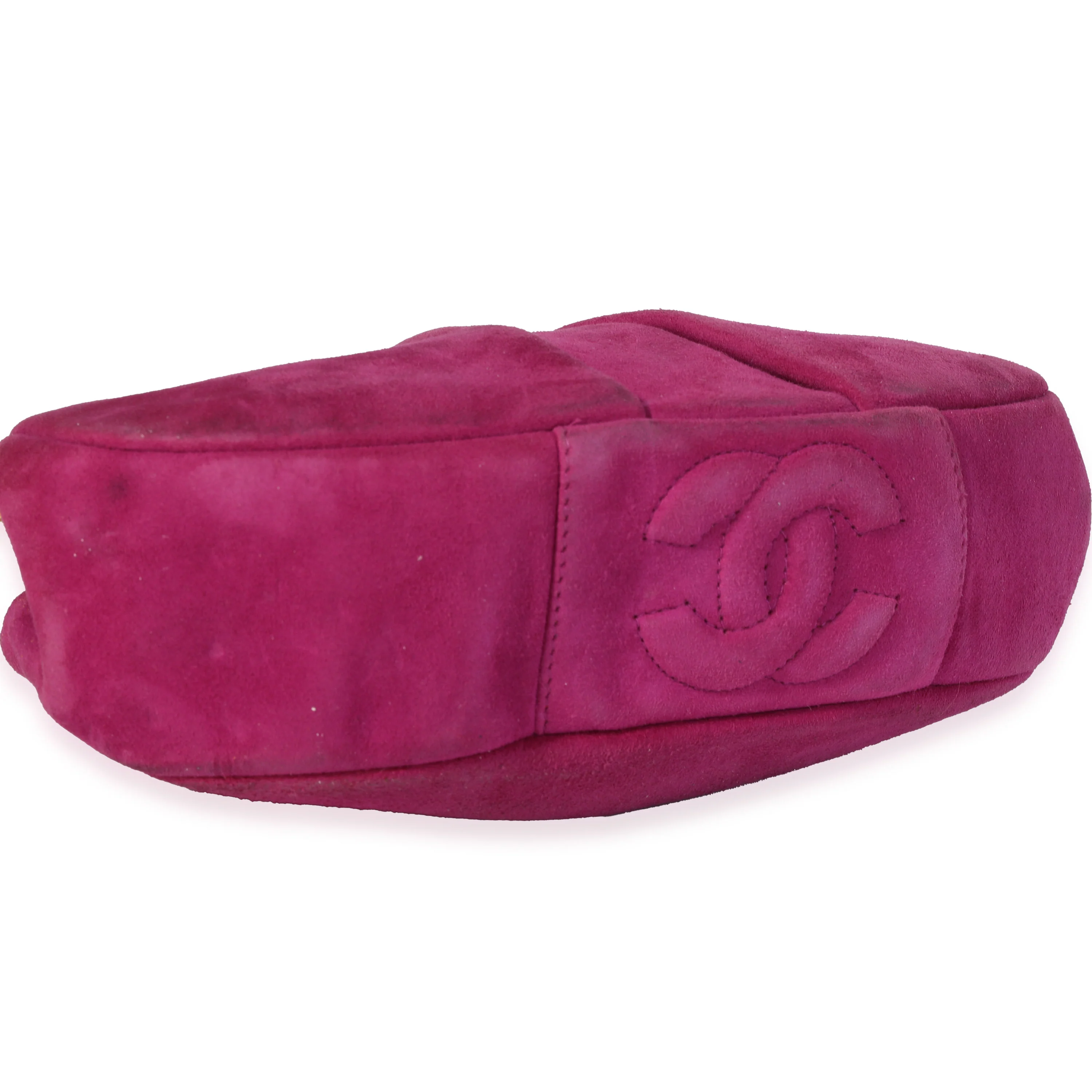 Chanel Vintage Fuchsia Pleated Suede Frame Bag - Image 6