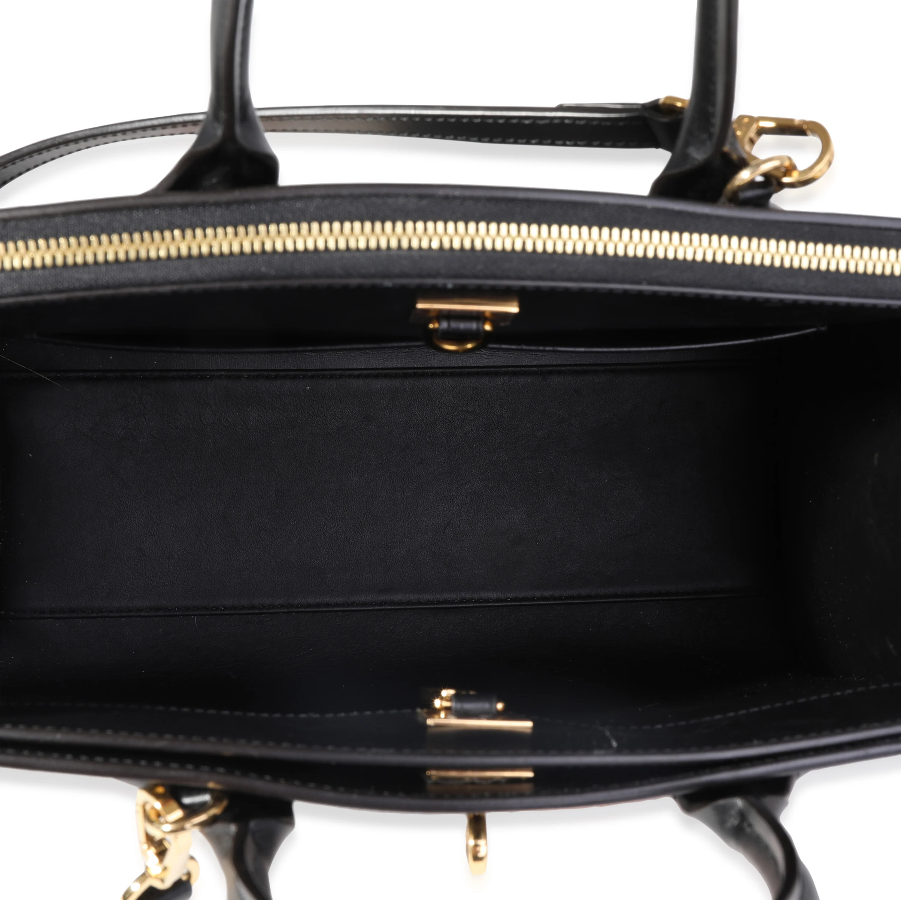 Louis Vuitton Black Calfskin & Monogram Canvas City Steamer MM Tote - Image 7