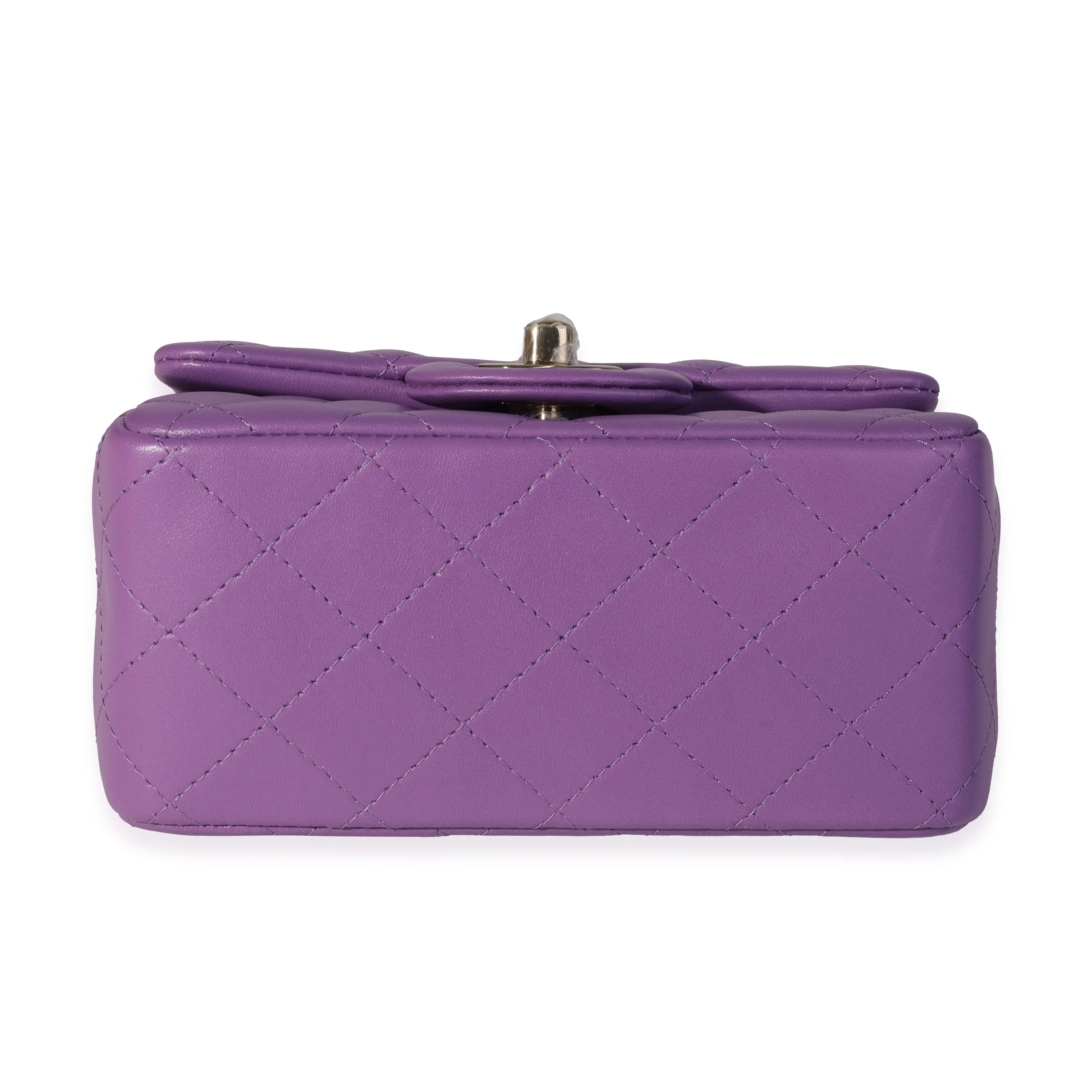 Purple Quilted Lambskin Classic Square Mini Flap Bag - Image 5
