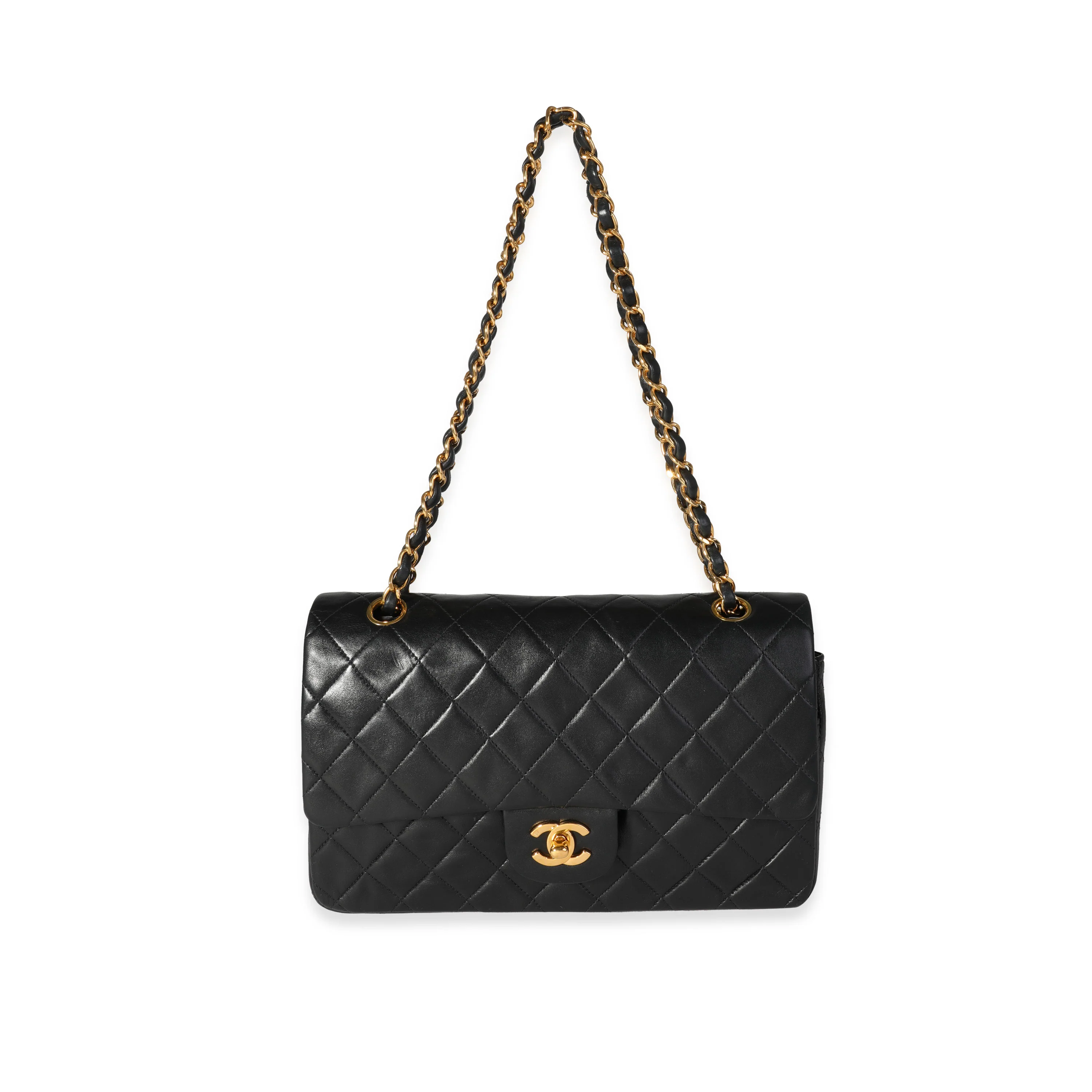 Vintage Black Quilted Lambskin Medium Classic Double Flap Bag - Image 4