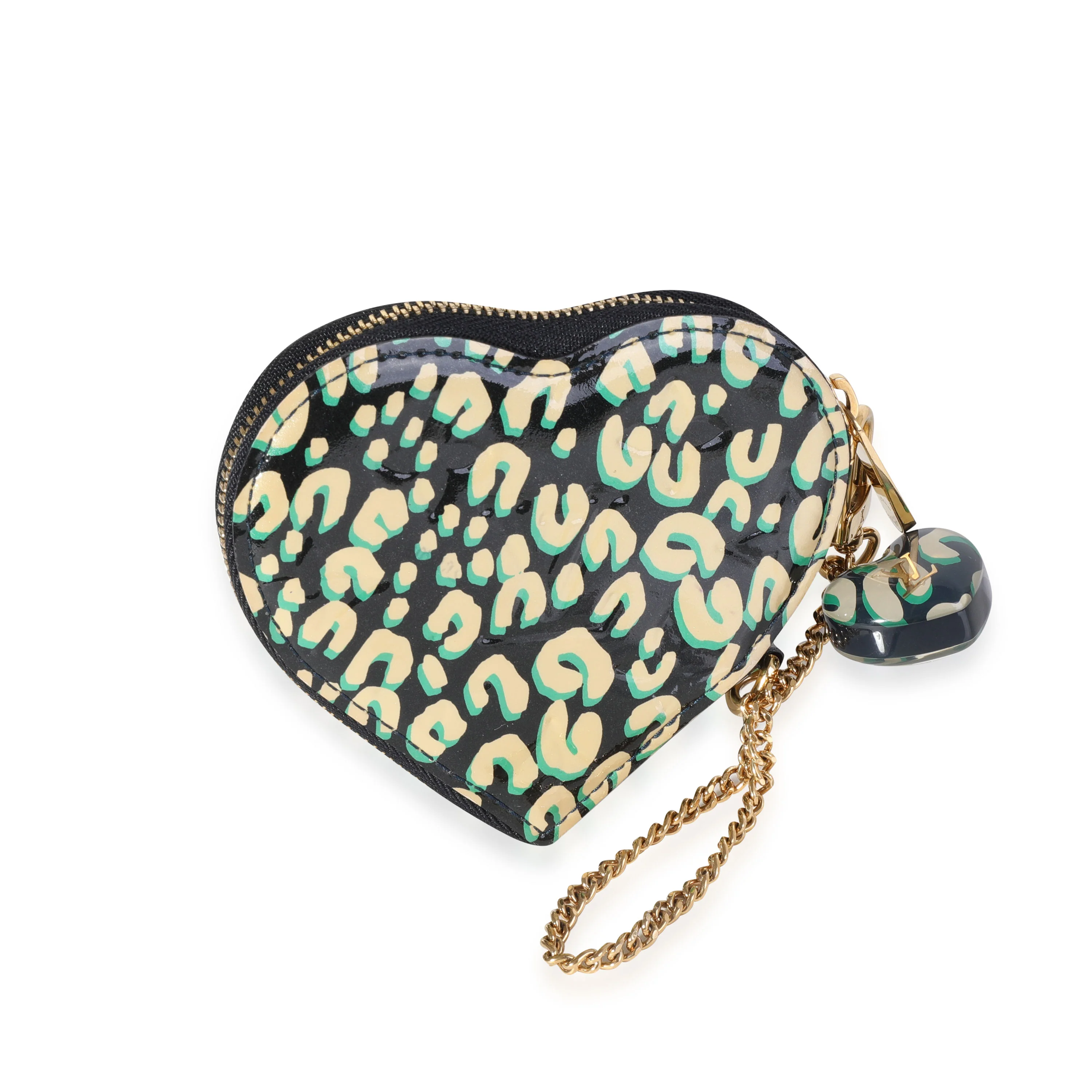 Louis Vuitton x Stephen Sprouse Bleu Infini Leopard Vernis Heart Coin Purse - Image 2