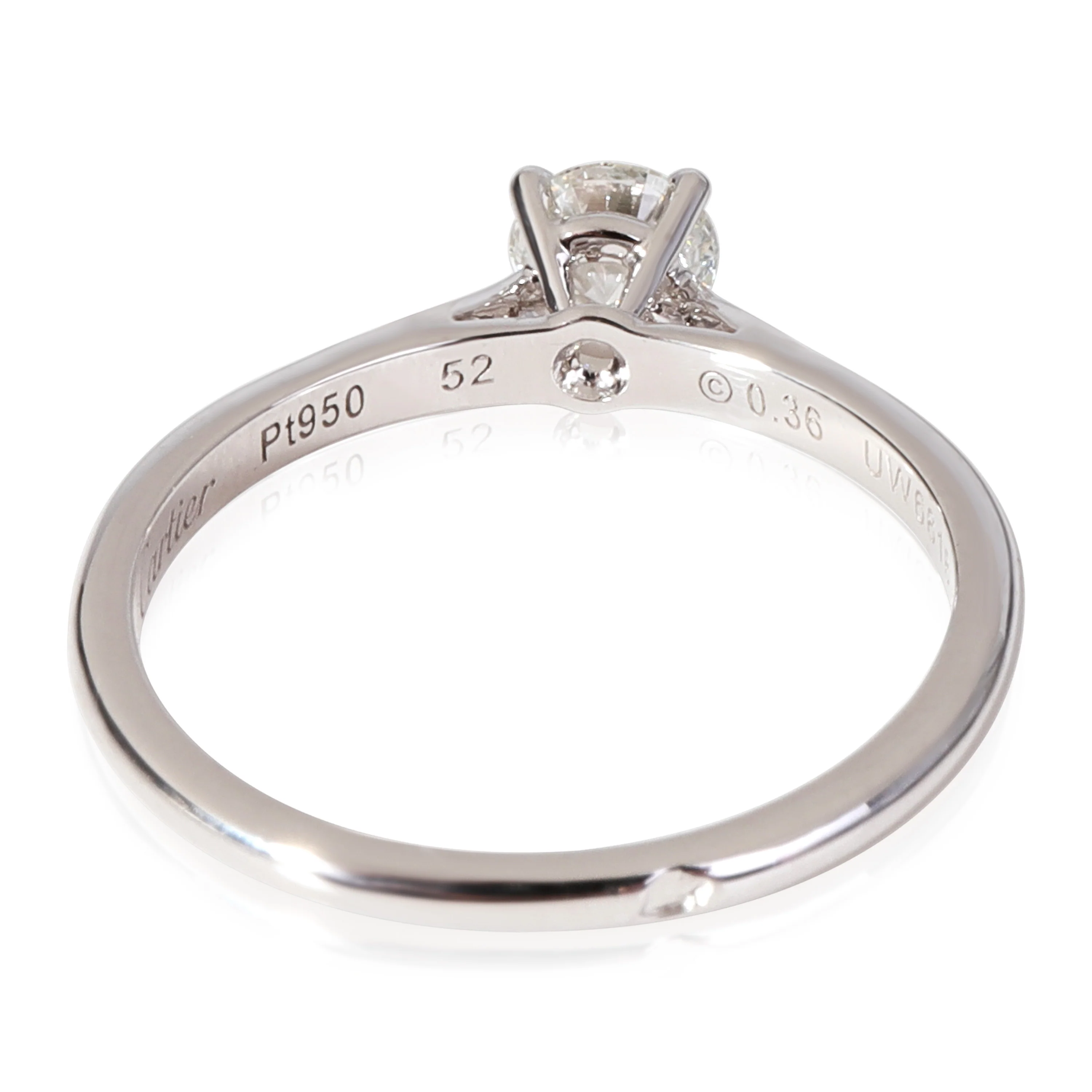 Cartier 1895 Diamond Engagement Ring in Platinum G VVS1 0.36 CTW - Image 3