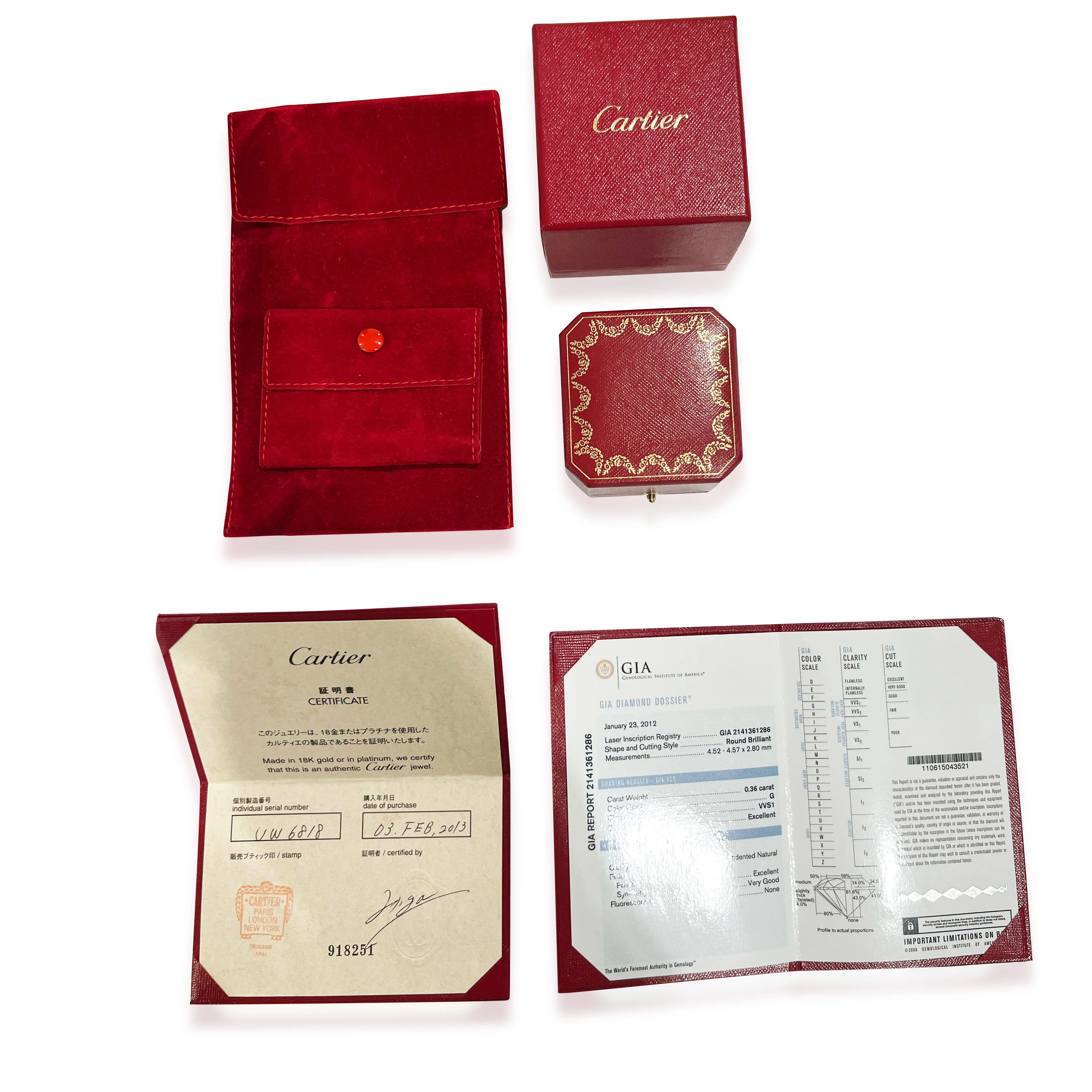 Cartier 1895 Diamond Engagement Ring in Platinum G VVS1 0.36 CTW - Image 5