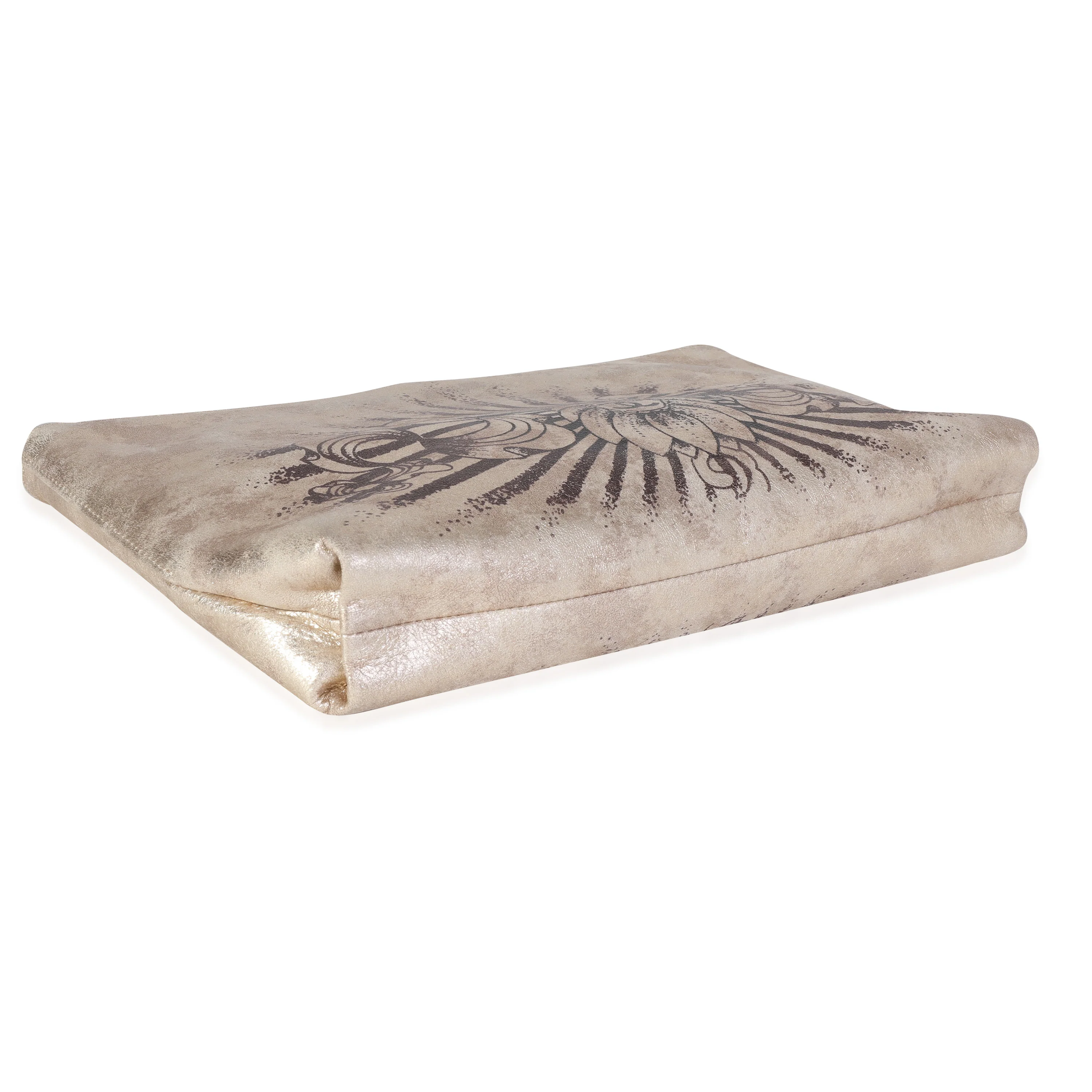 Metallic Gold Iridescent Calfskin Paris-Bombay Frame Clutch - Image 6