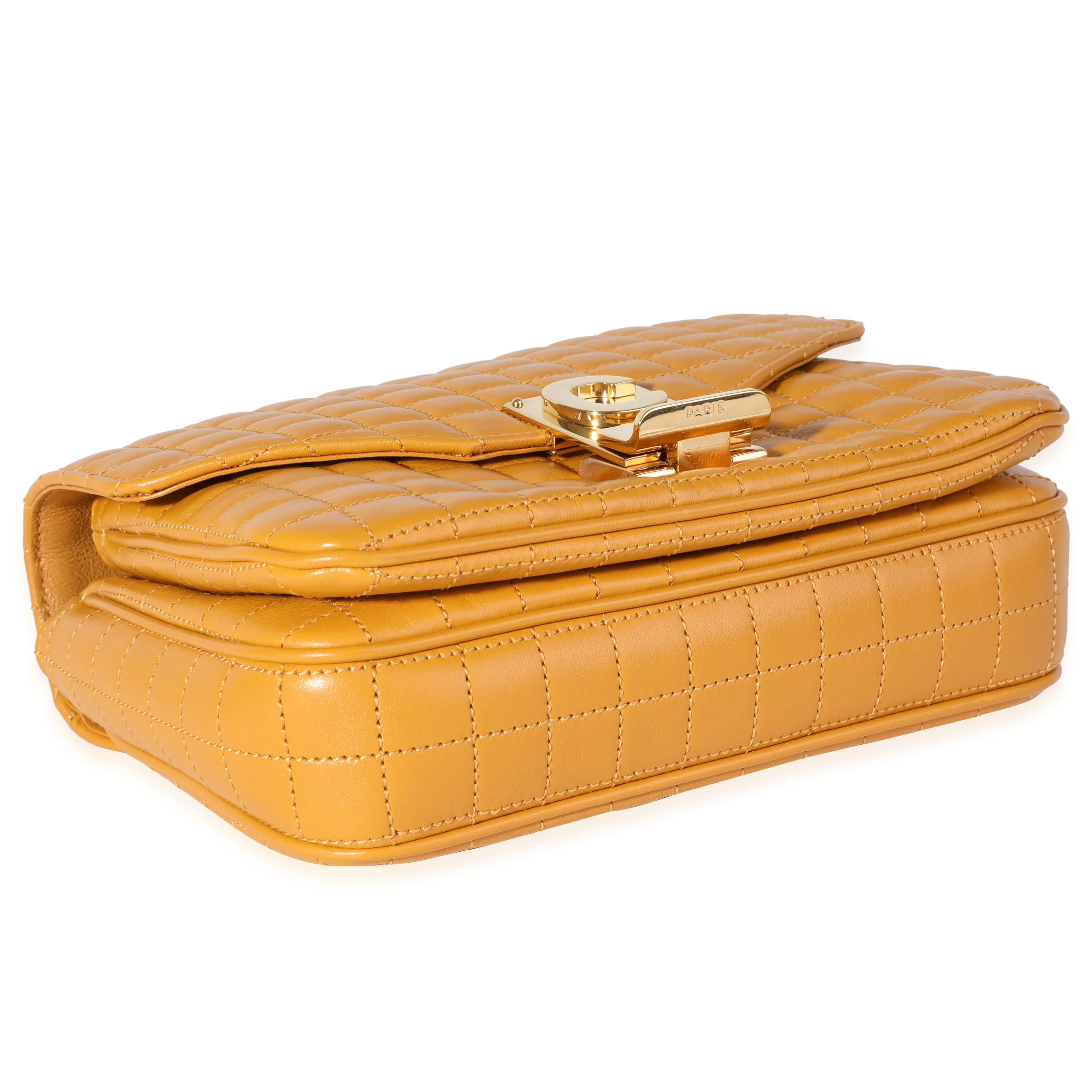 Celine Ocre Quilted Calfskin Small C Flap Bag - Image 7