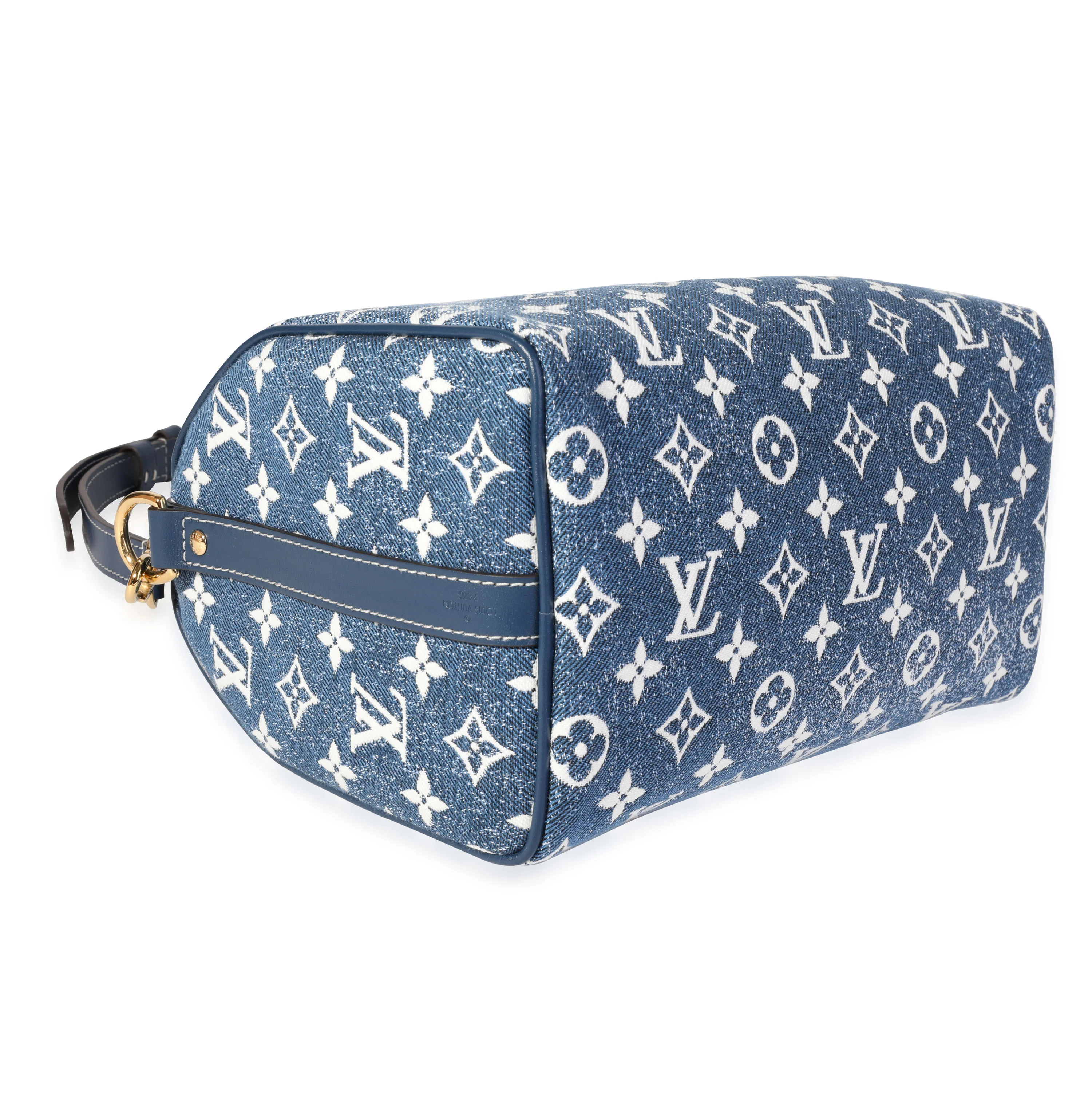Louis Vuitton Blue Denim Jacquard Speedy Bandoulière 25 - Image 5