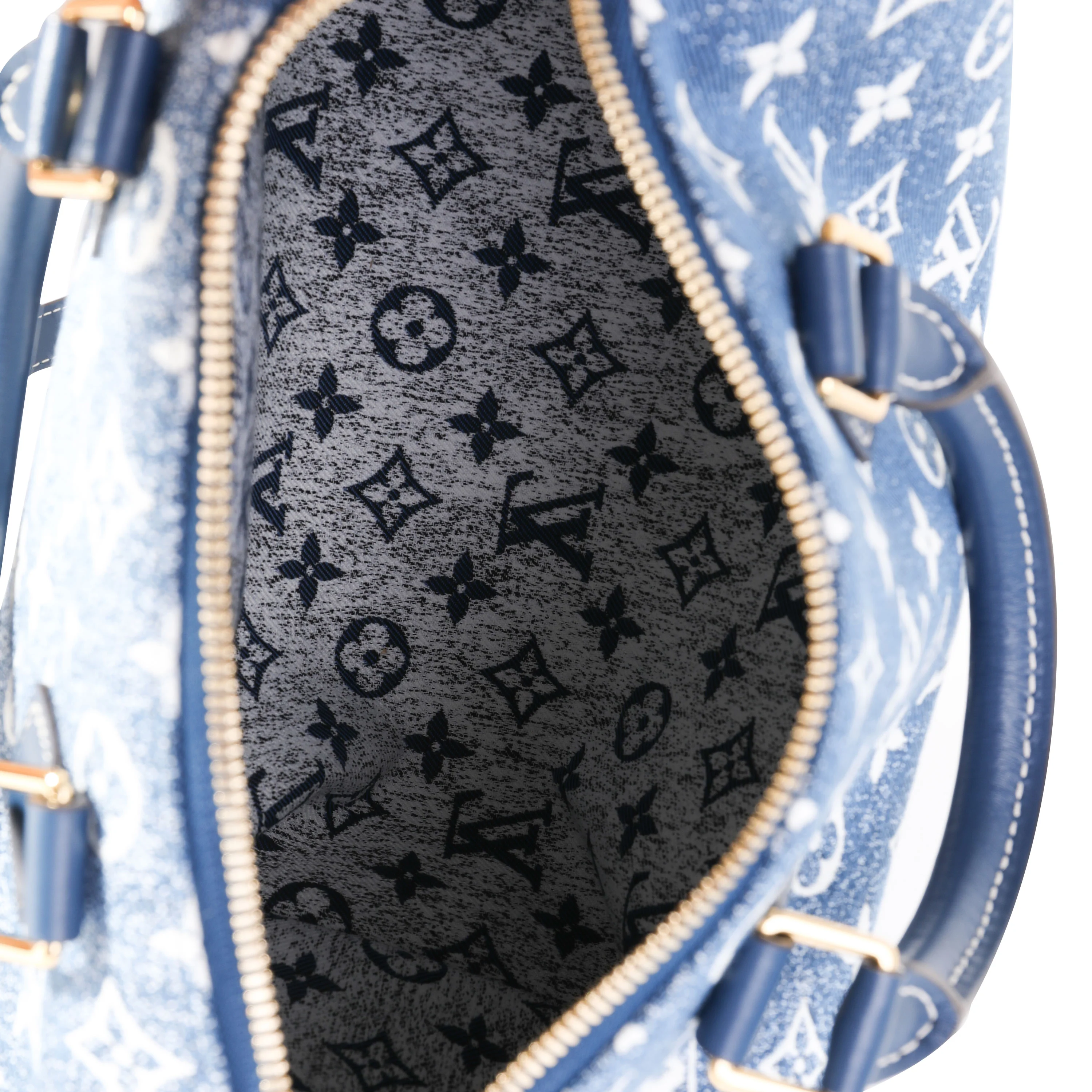 Louis Vuitton Blue Denim Jacquard Speedy Bandoulière 25 - Image 7
