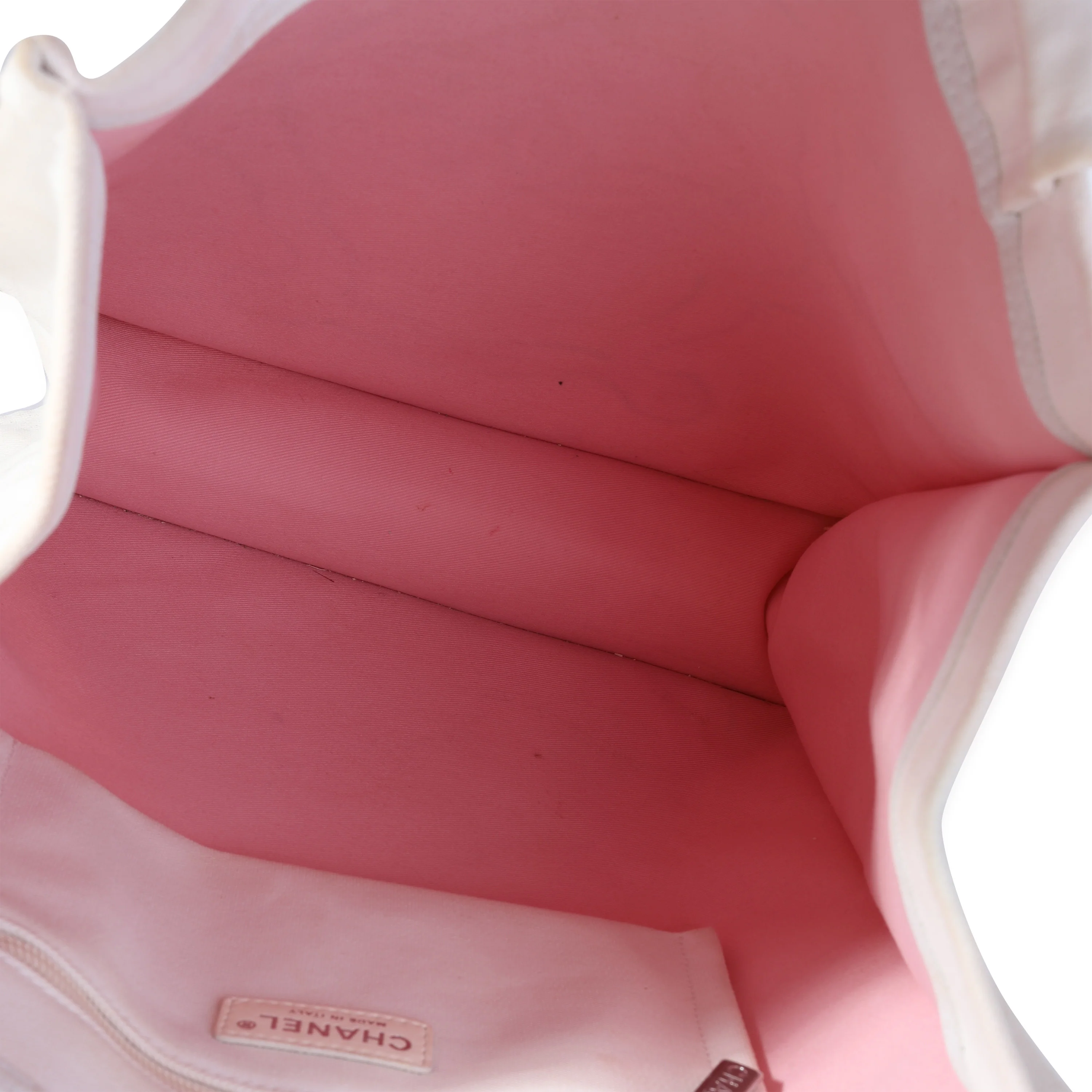 Chanel White Canvas Raleigh Tote - Image 4