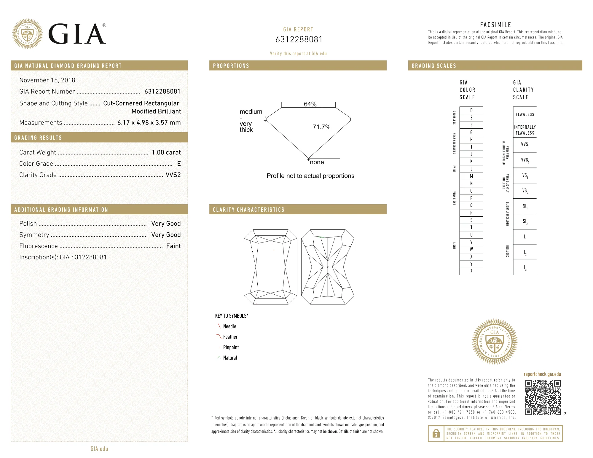GIA Certified 1.00 Ct Radiant cut E VVS2 Loose Diamond - Image 2