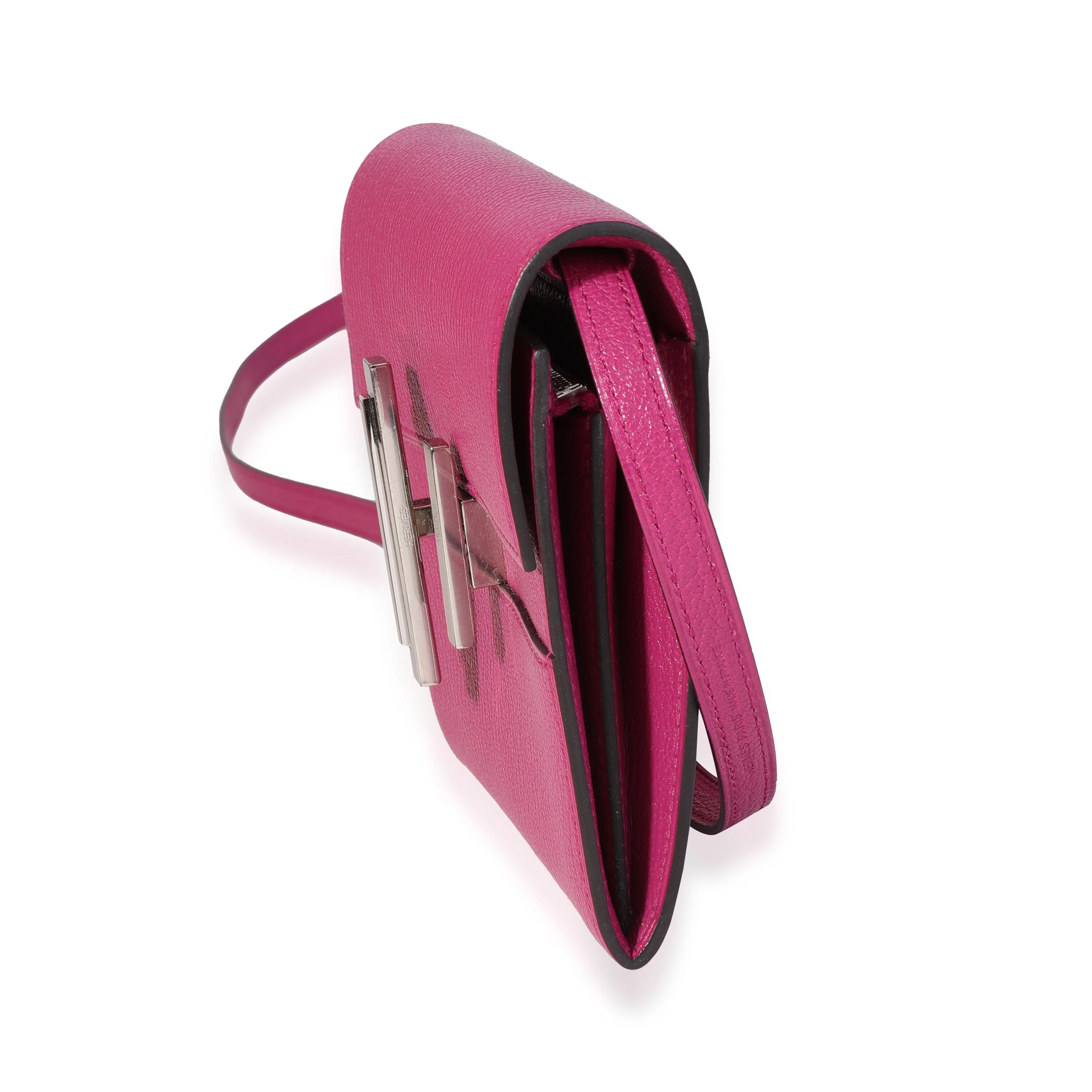 Hermès Rose Pourpre Chévre Mysore Mini Cinhetic Wallet PHW - Image 2