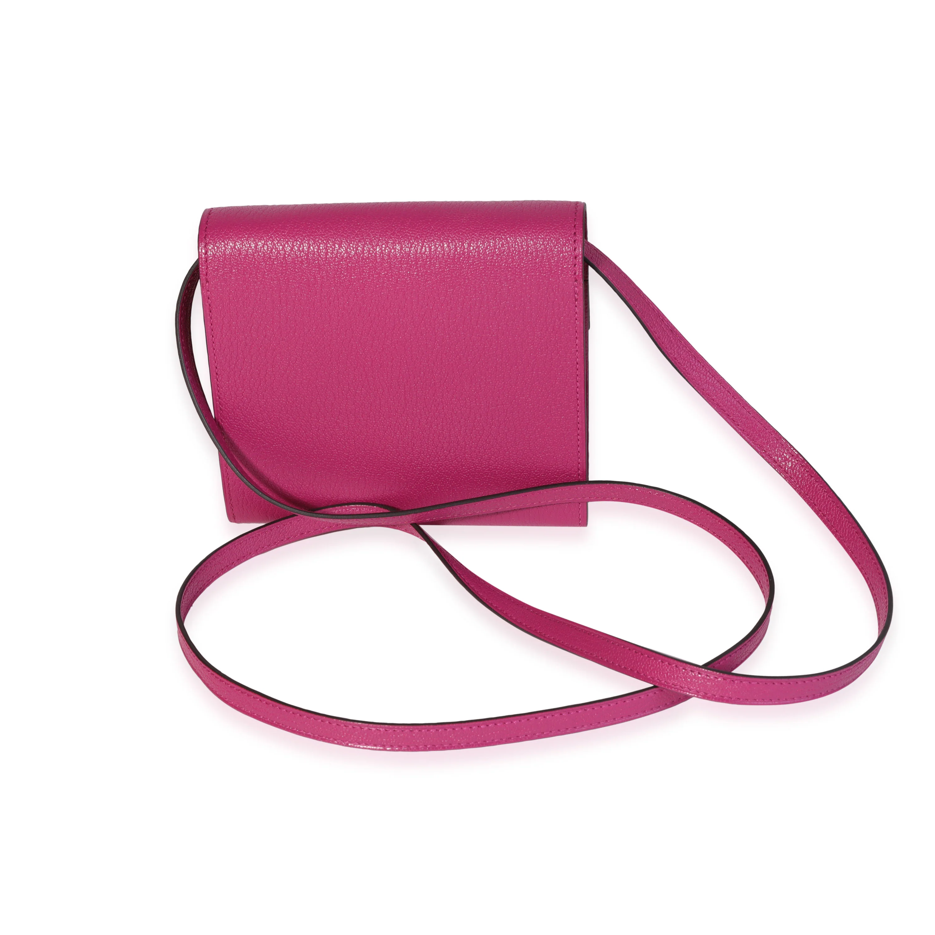 Hermès Rose Pourpre Chévre Mysore Mini Cinhetic Wallet PHW - Image 3