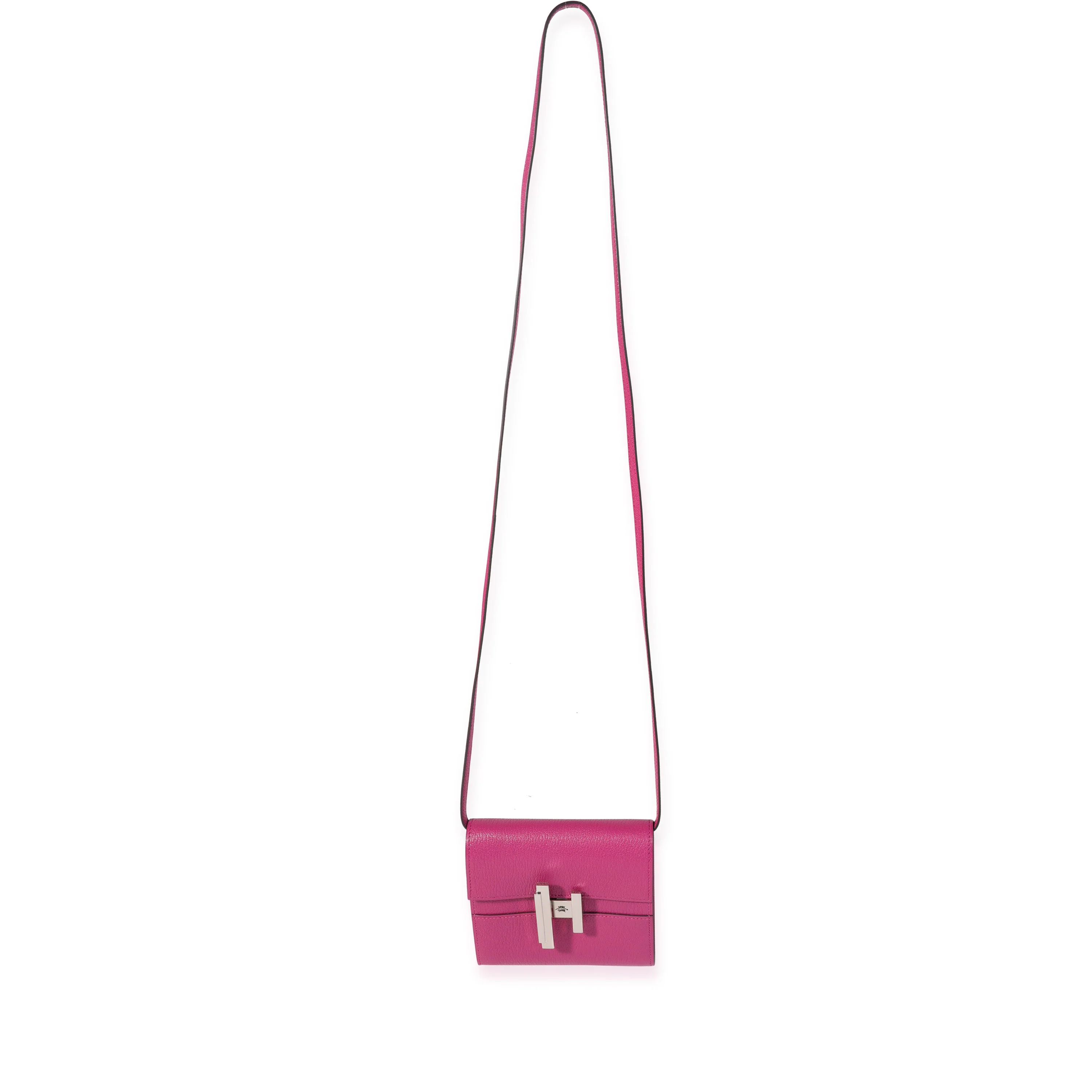 Hermès Rose Pourpre Chévre Mysore Mini Cinhetic Wallet PHW - Image 4