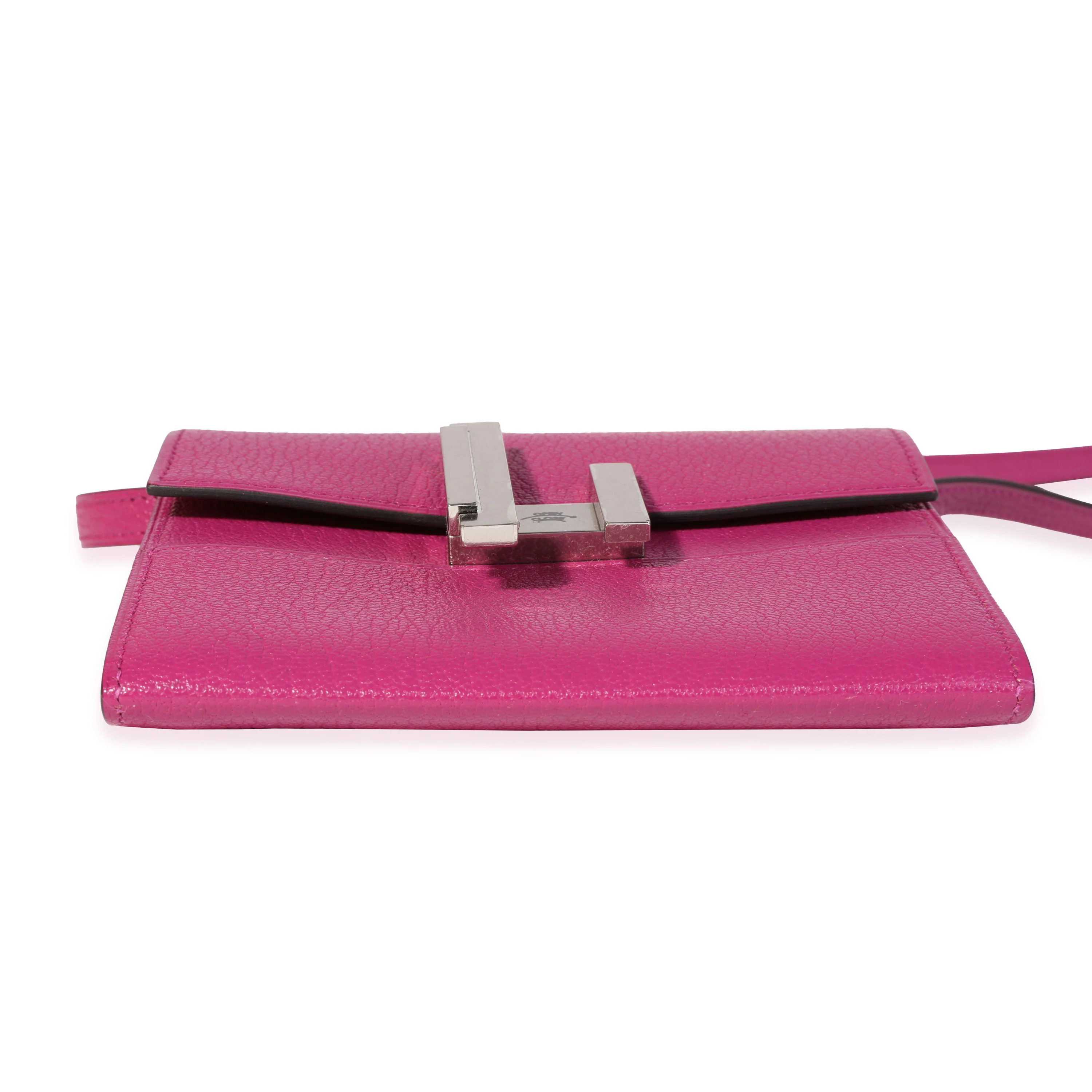Hermès Rose Pourpre Chévre Mysore Mini Cinhetic Wallet PHW - Image 5