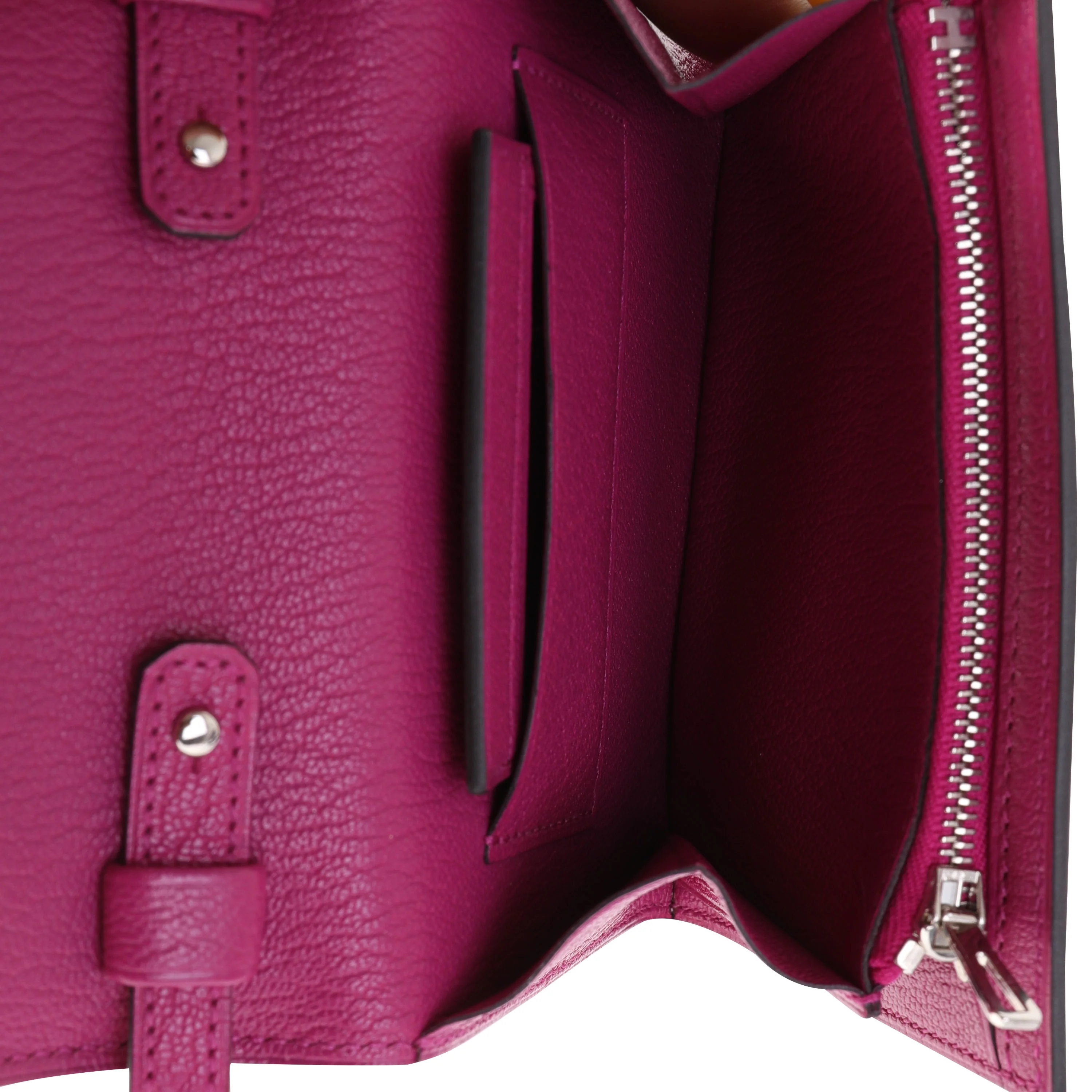 Hermès Rose Pourpre Chévre Mysore Mini Cinhetic Wallet PHW - Image 8