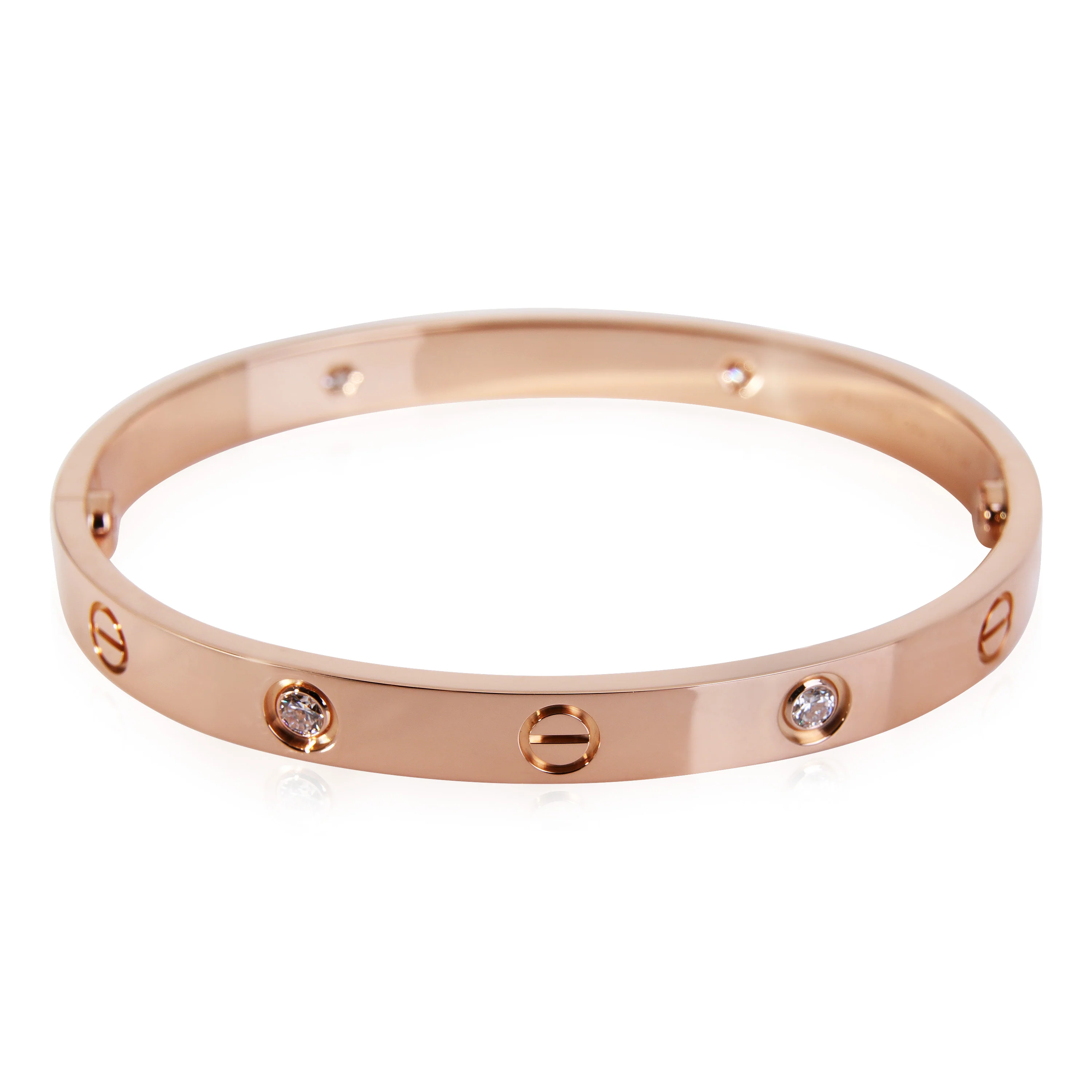 Cartier Love Bracelet 4 Diamonds in Rose Gold, Size 17 - Image 5