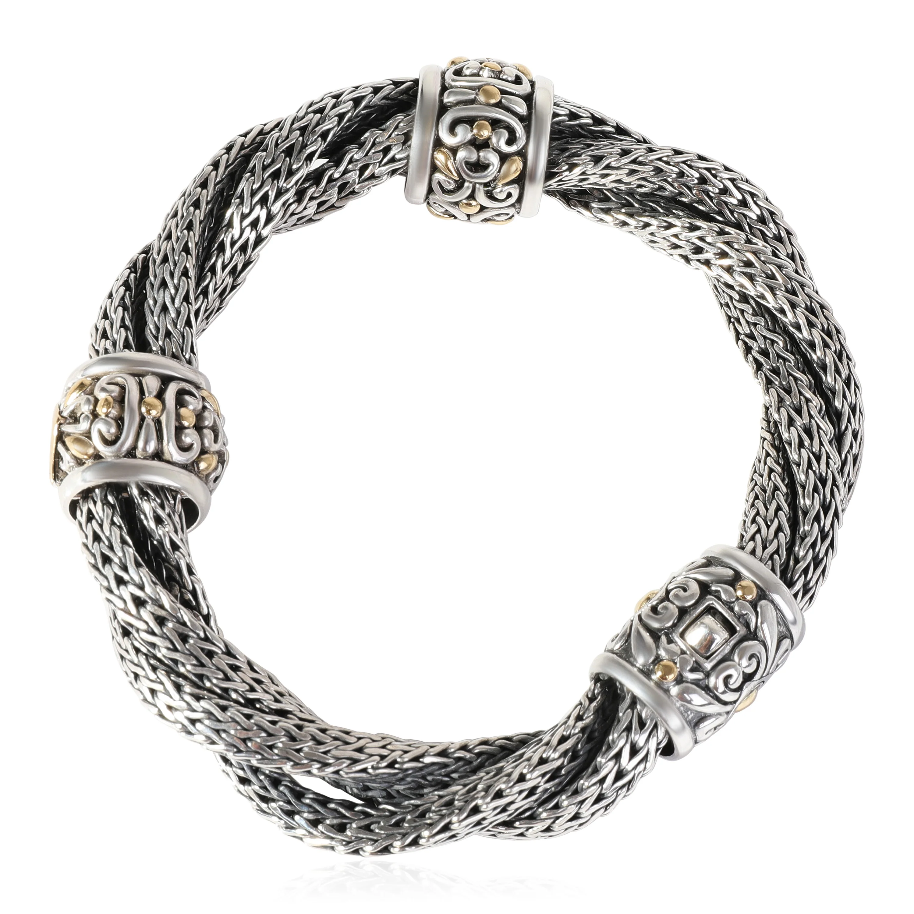 Citrine Classic Chain Twist Bracelet in 18K YG & Sterling Silver - Image 3