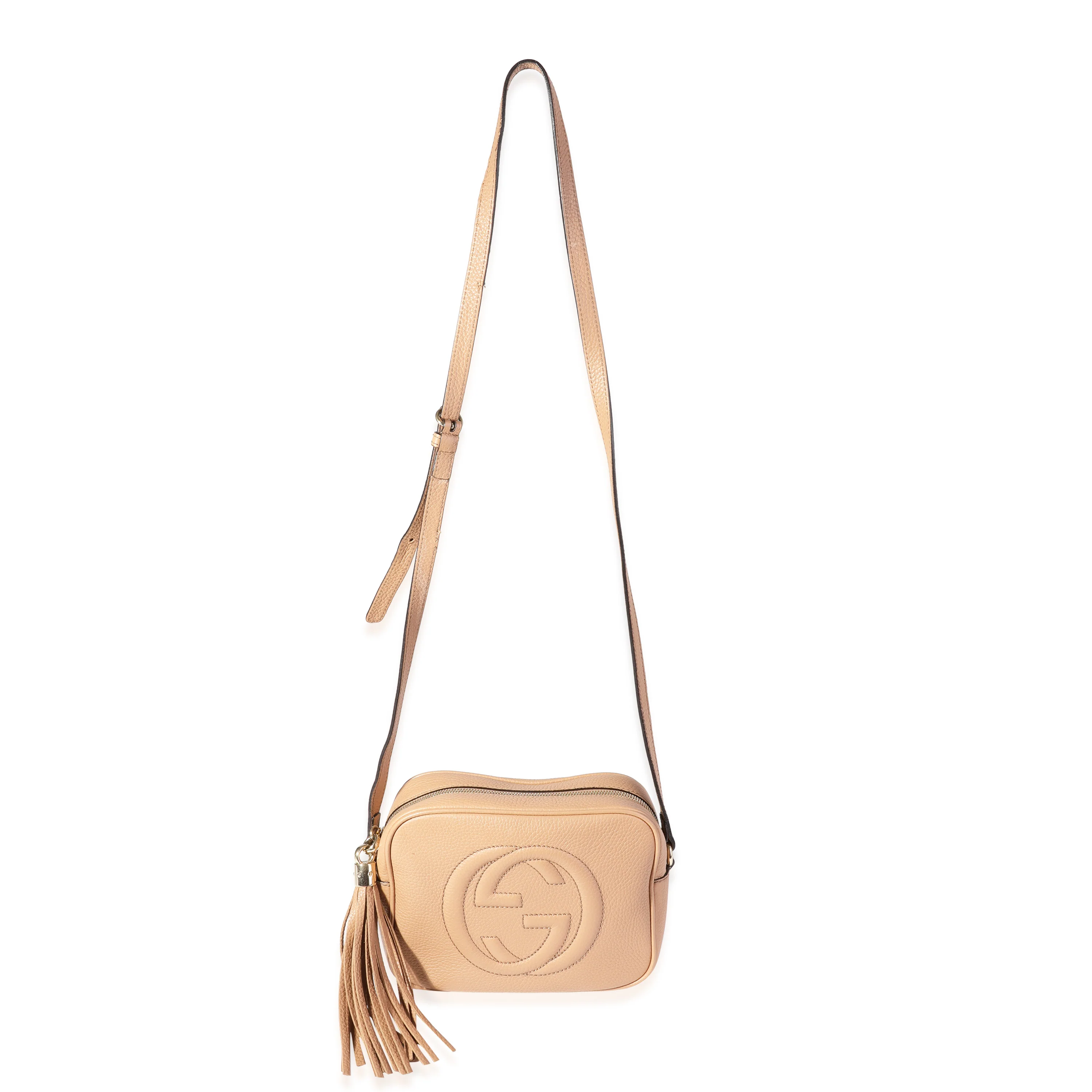 Gucci Beige Pebbled Leather Soho Disco Crossbody - Image 8
