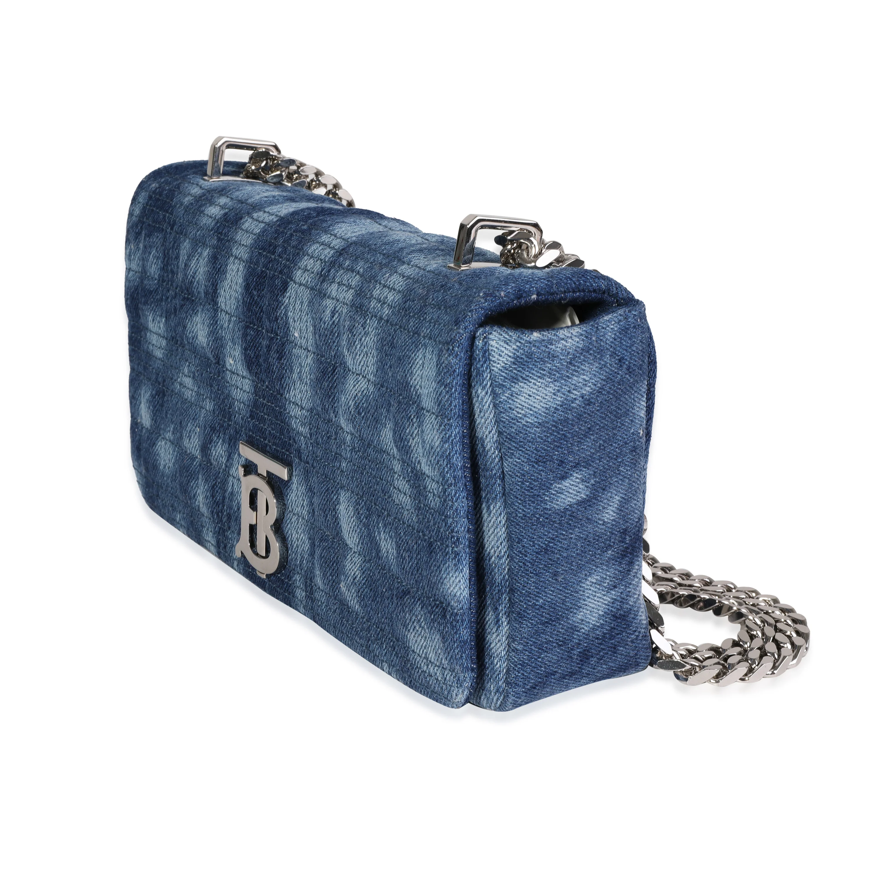 Burberry Blue Quilted Denim Small Lola Bag - Image 2