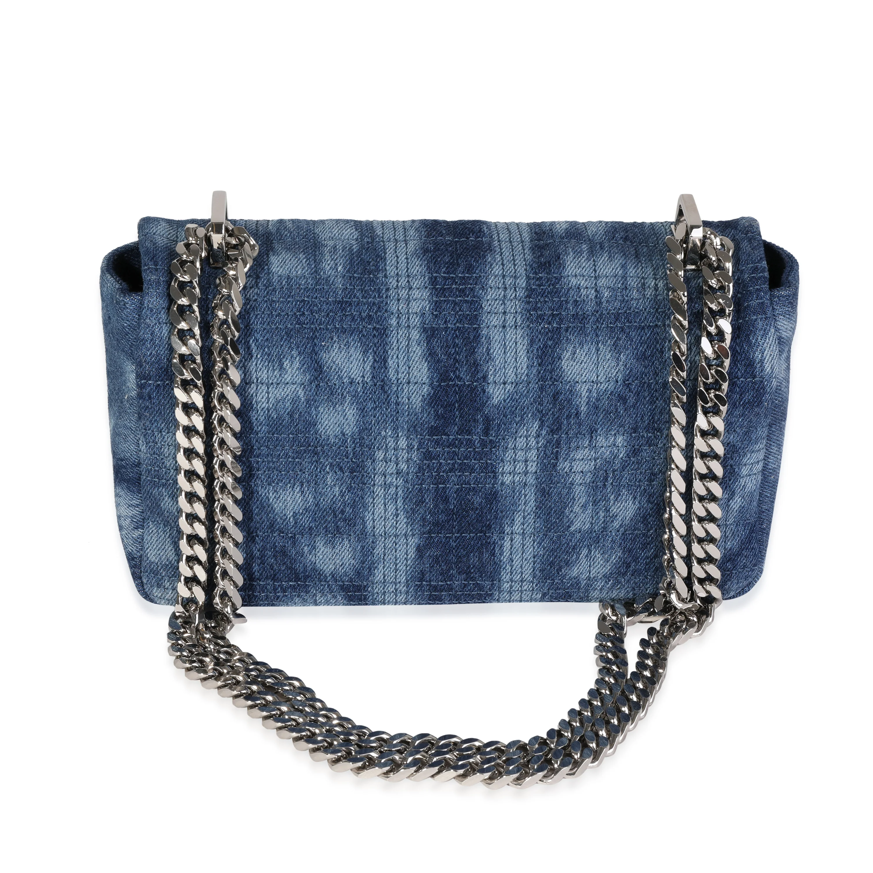 Burberry Blue Quilted Denim Small Lola Bag - Image 3
