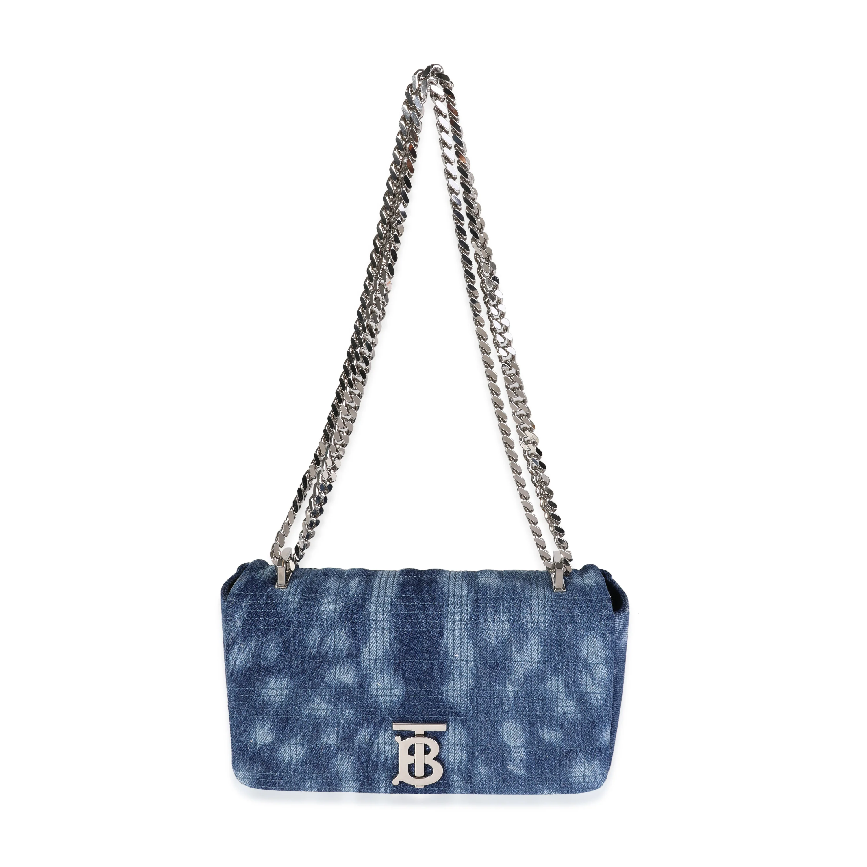 Burberry Blue Quilted Denim Small Lola Bag - Image 4