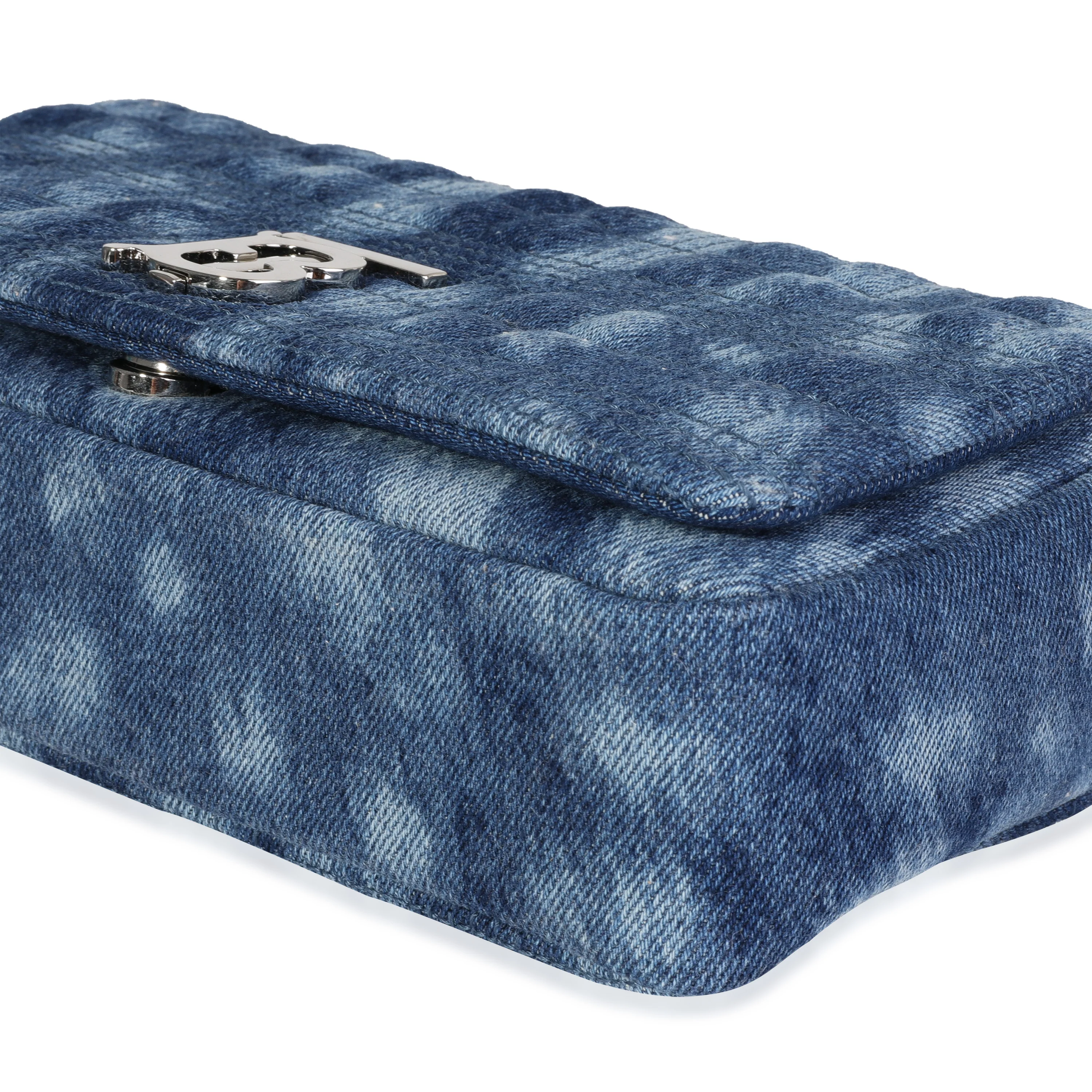 Burberry Blue Quilted Denim Small Lola Bag - Image 7
