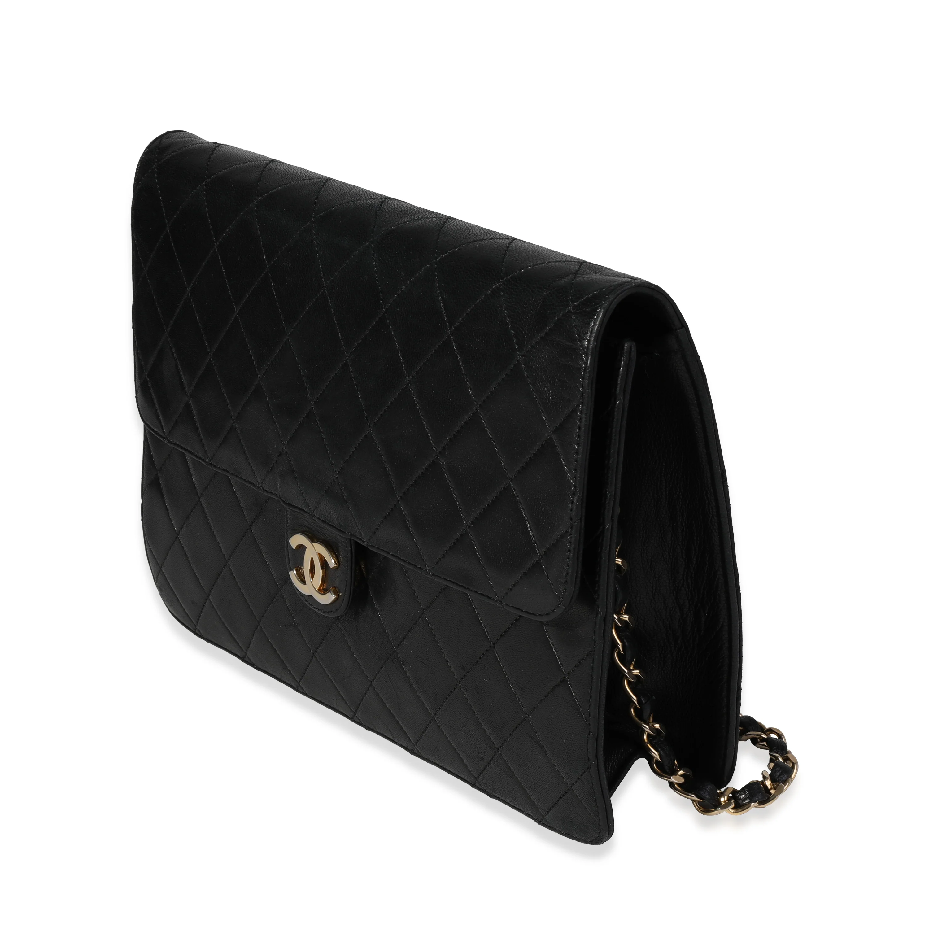 Chanel Vintage Black Quilted Lambskin Single Flap Bag - Image 2