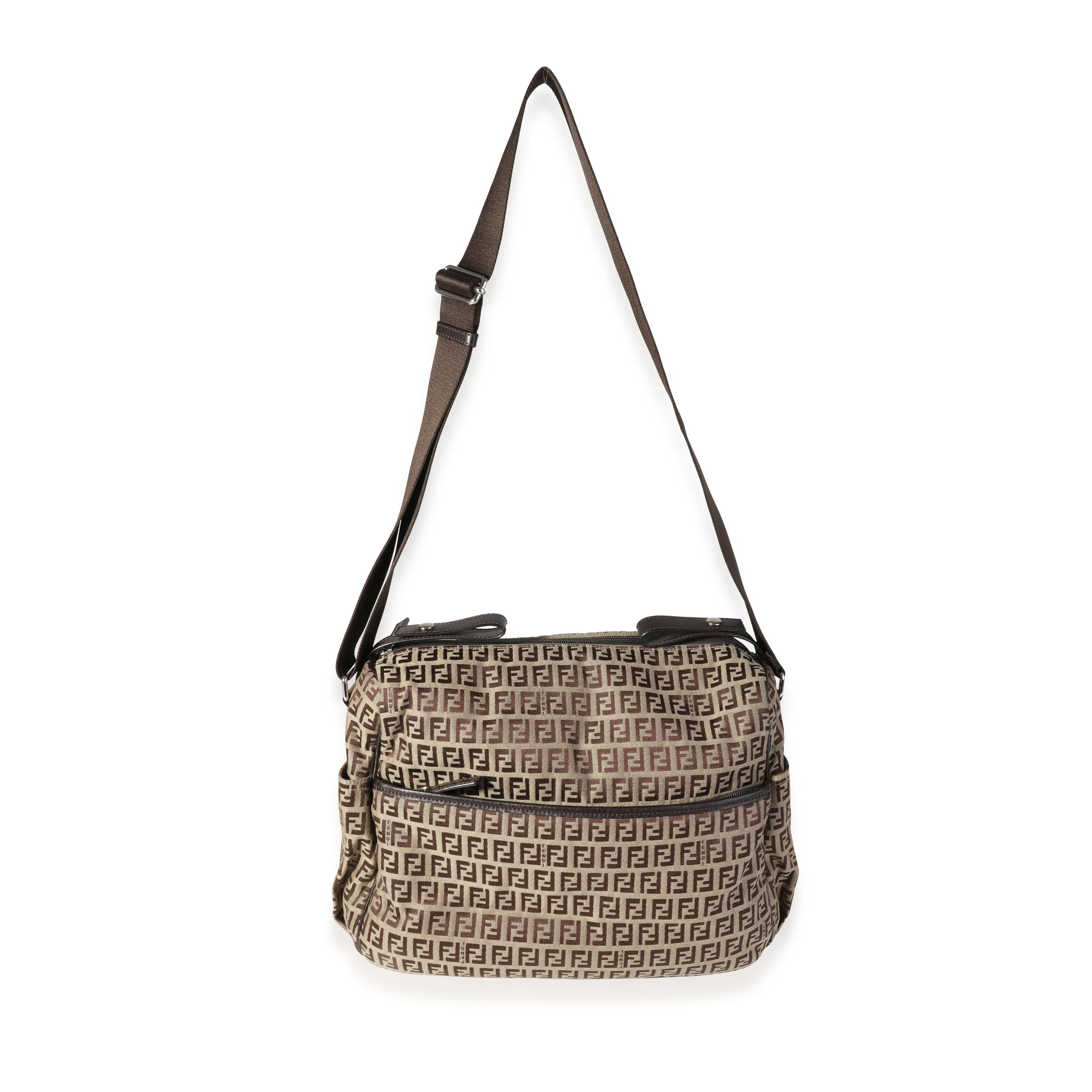 Fendi Brown Zucchino Canvas Baby Bag with Changing Pad - Image 4