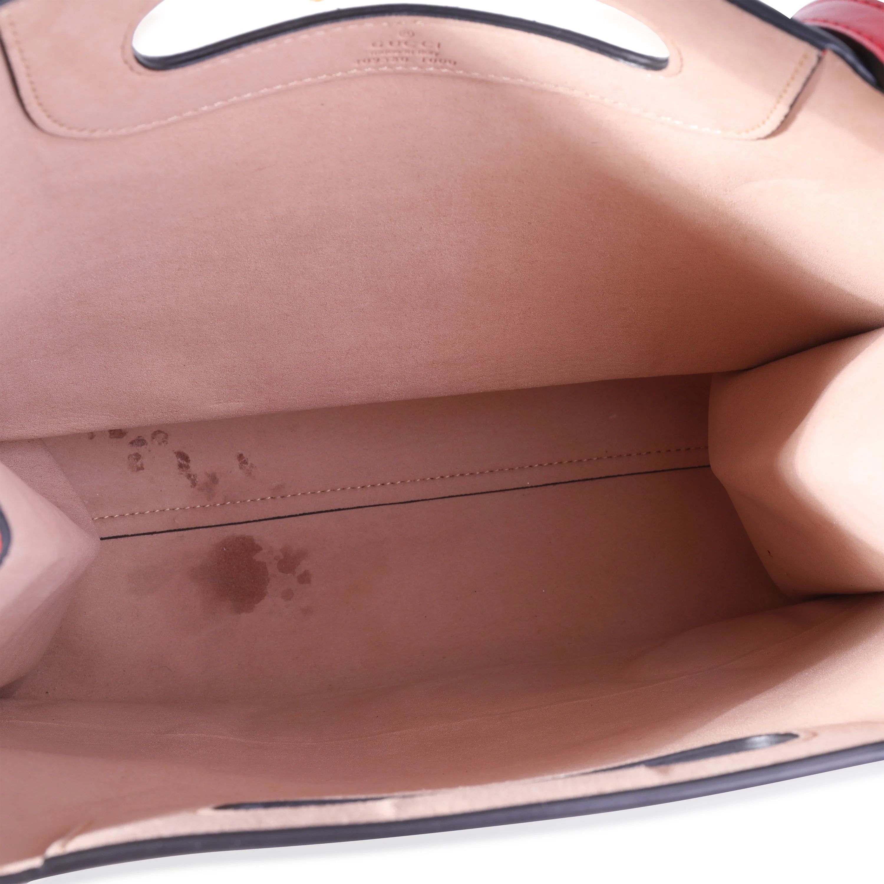Gucci Red Leather Embossed Logo Tote - Image 4