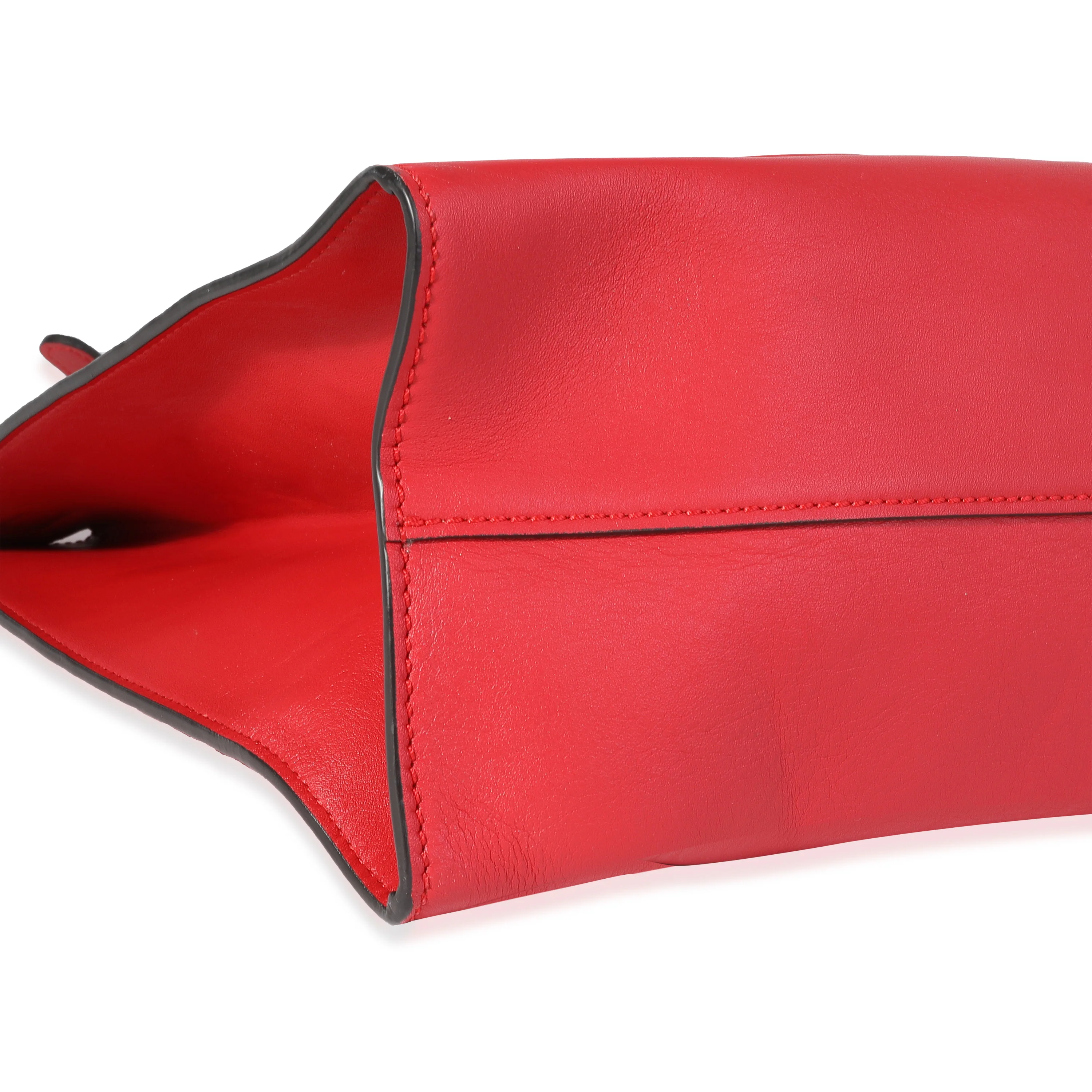 Gucci Red Leather Embossed Logo Tote - Image 6