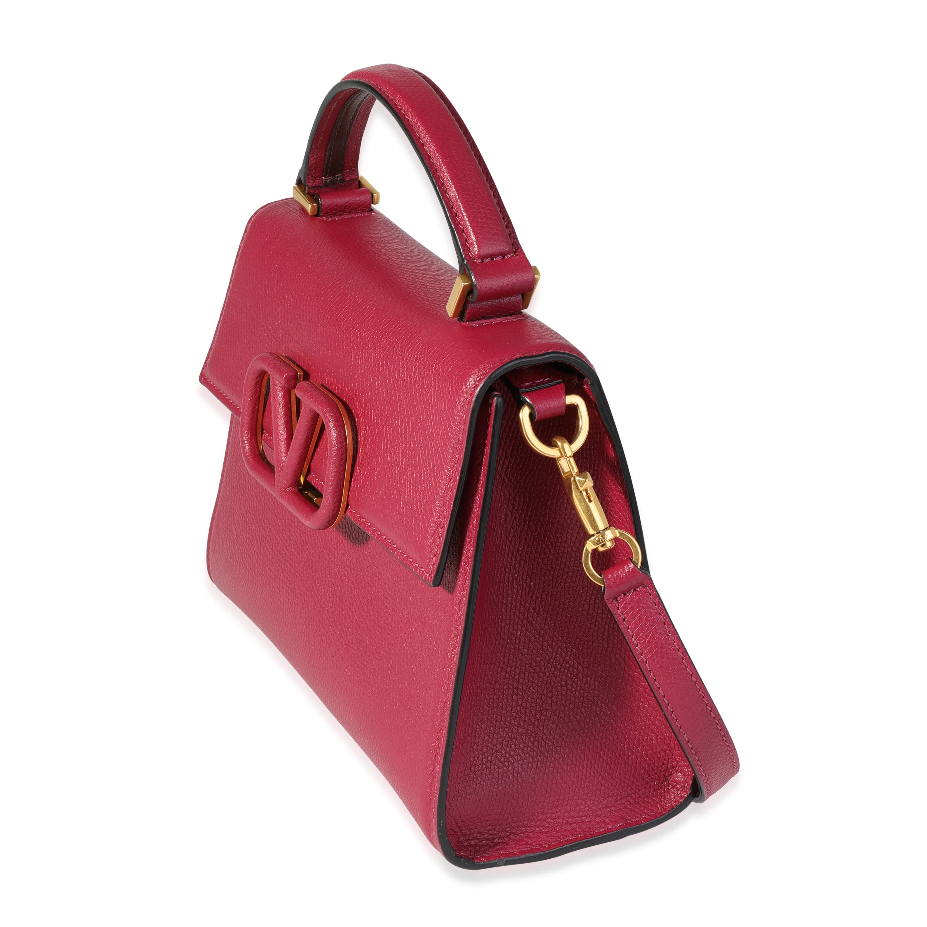 Valentino Magenta Grained Leather VSling Small Top Handle Bag - Image 2