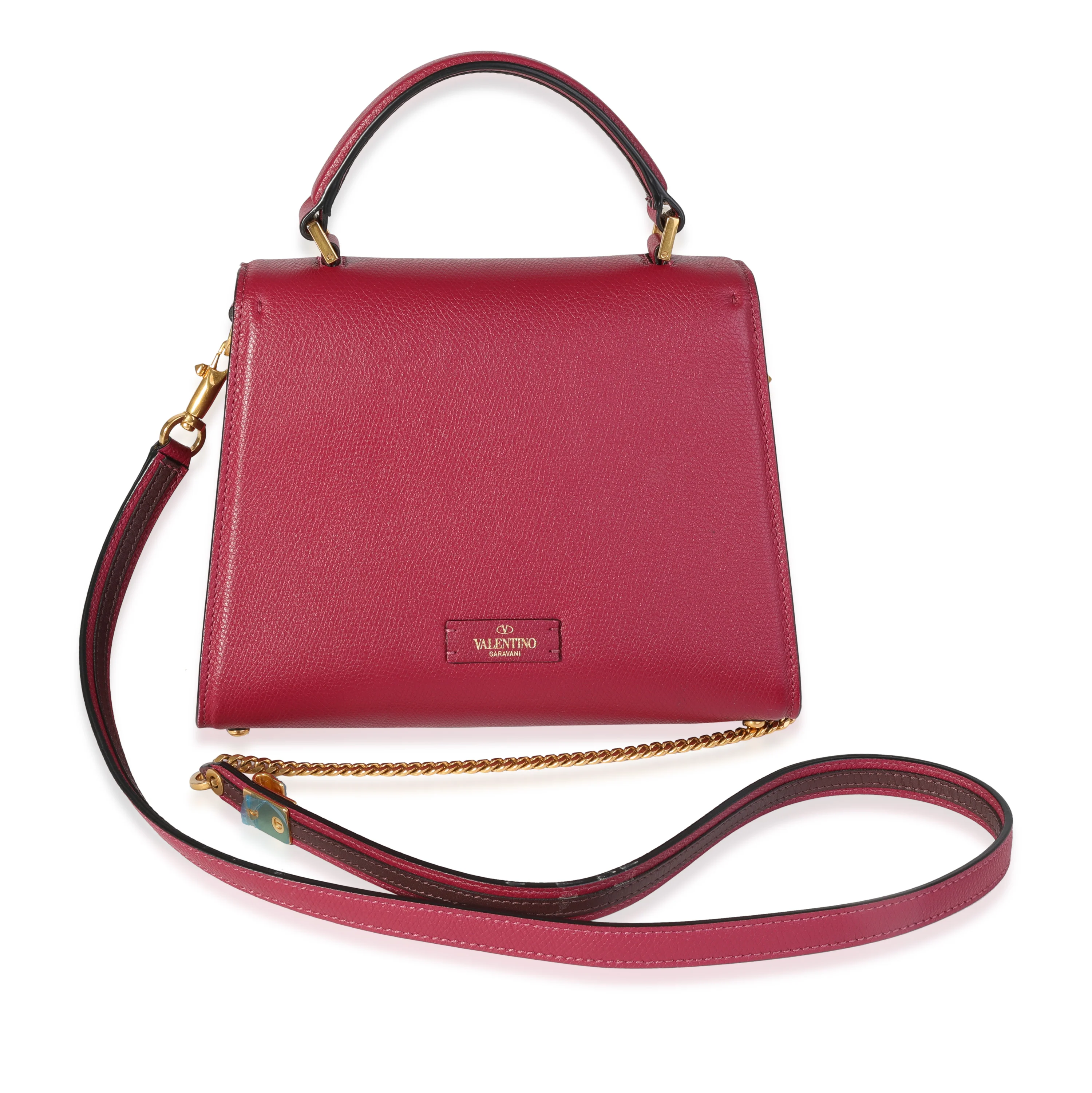 Valentino Magenta Grained Leather VSling Small Top Handle Bag - Image 3