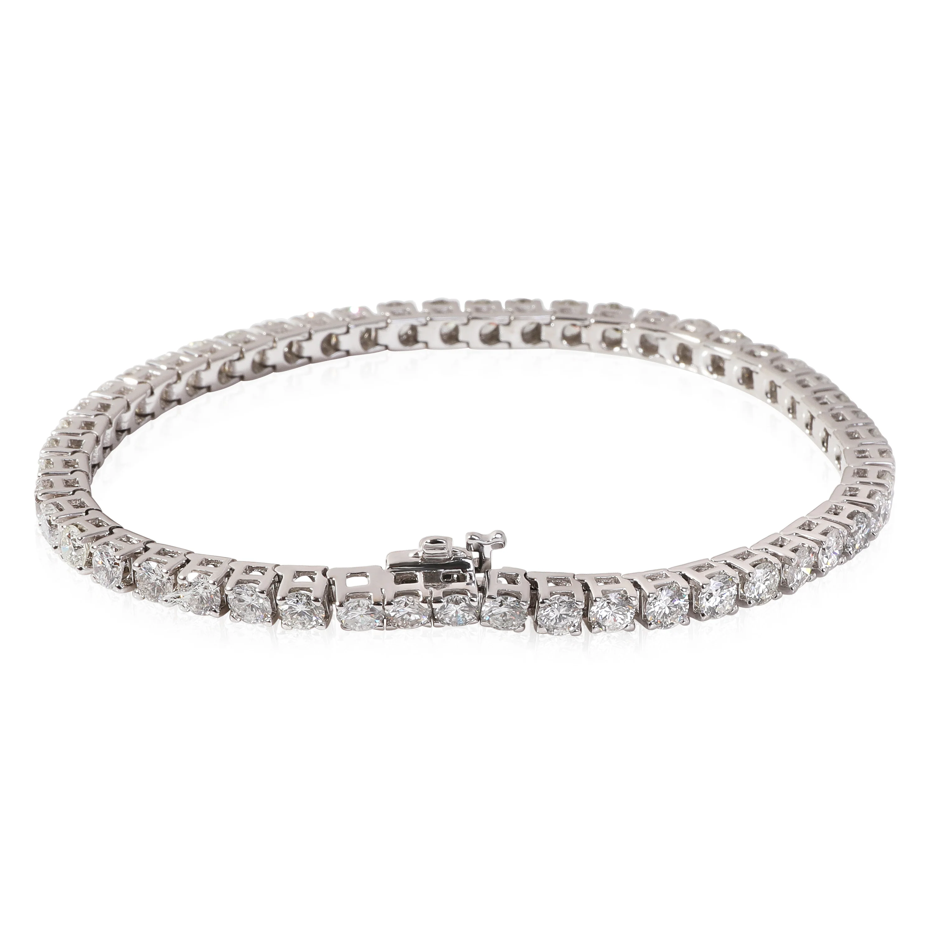 Diamond Tennis Bracelet in 18k White Gold 7.25 CTW - Image 2