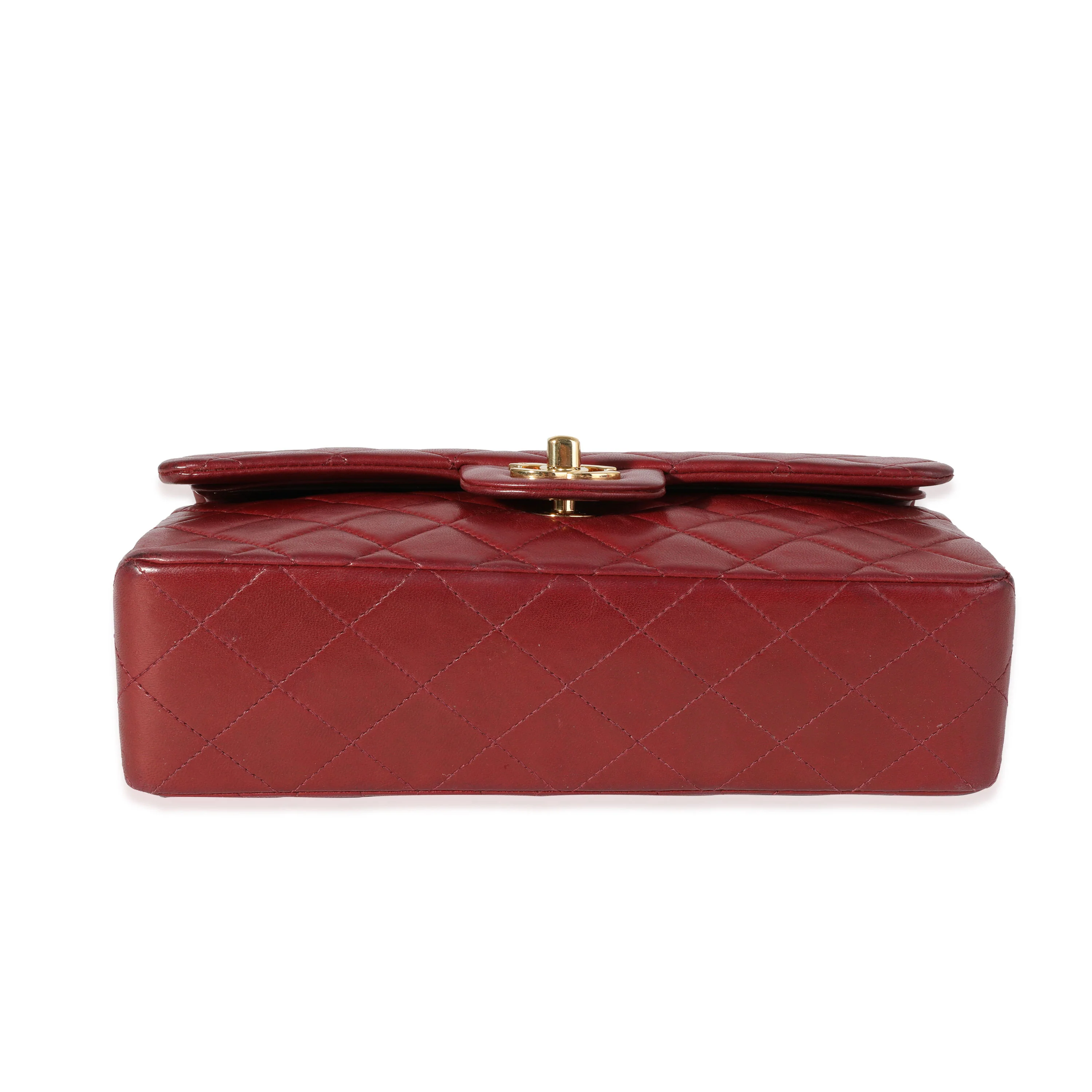 Chanel Burgundy Quilted Lambskin Small Classic Double Flap Bag - Image 5