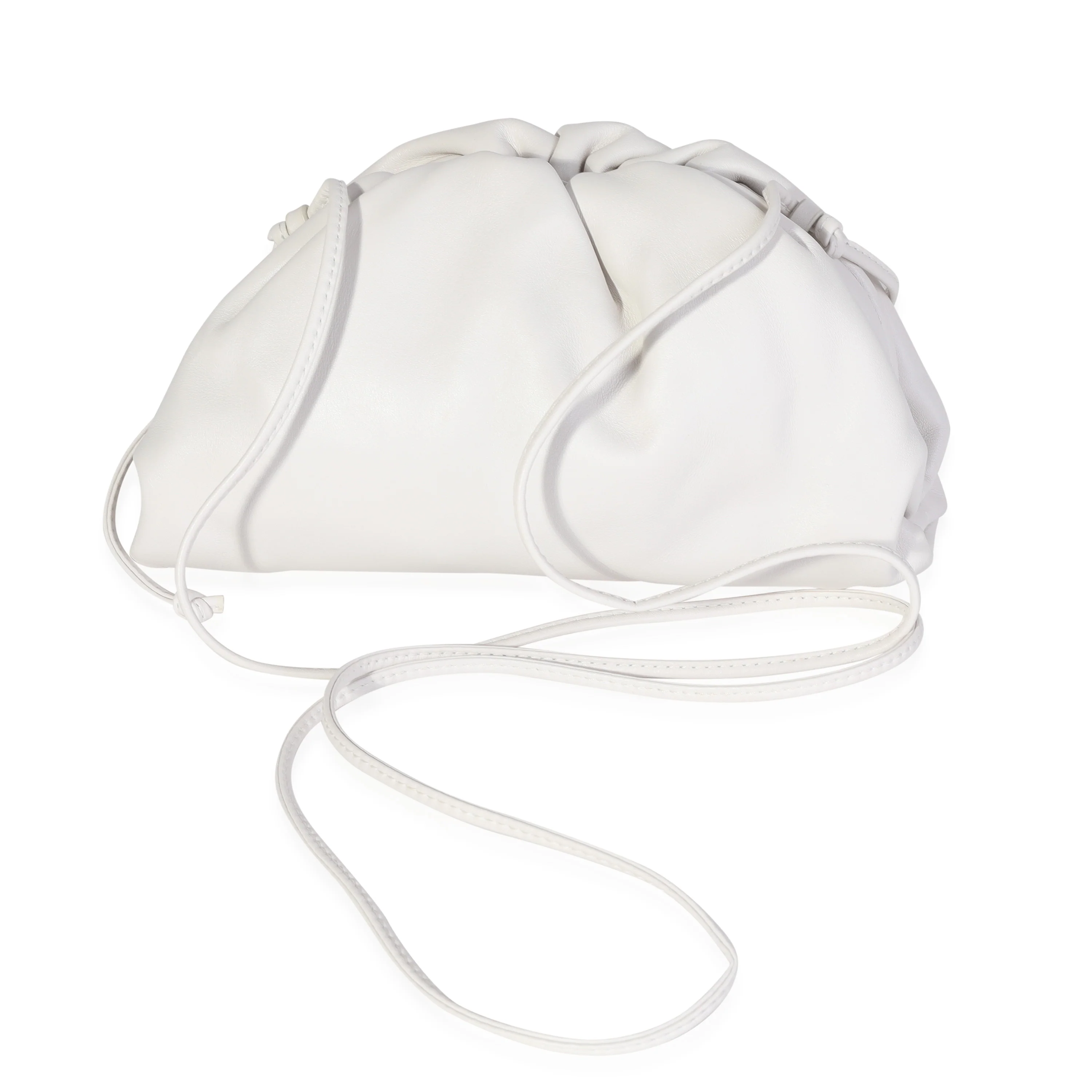 Bottega Veneta White Calfskin Mini Pouch - Image 3